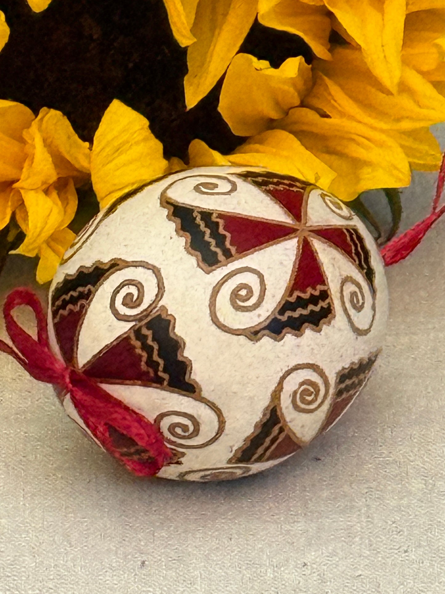 Hand-painted Ukrainian chicken Pysanka #23