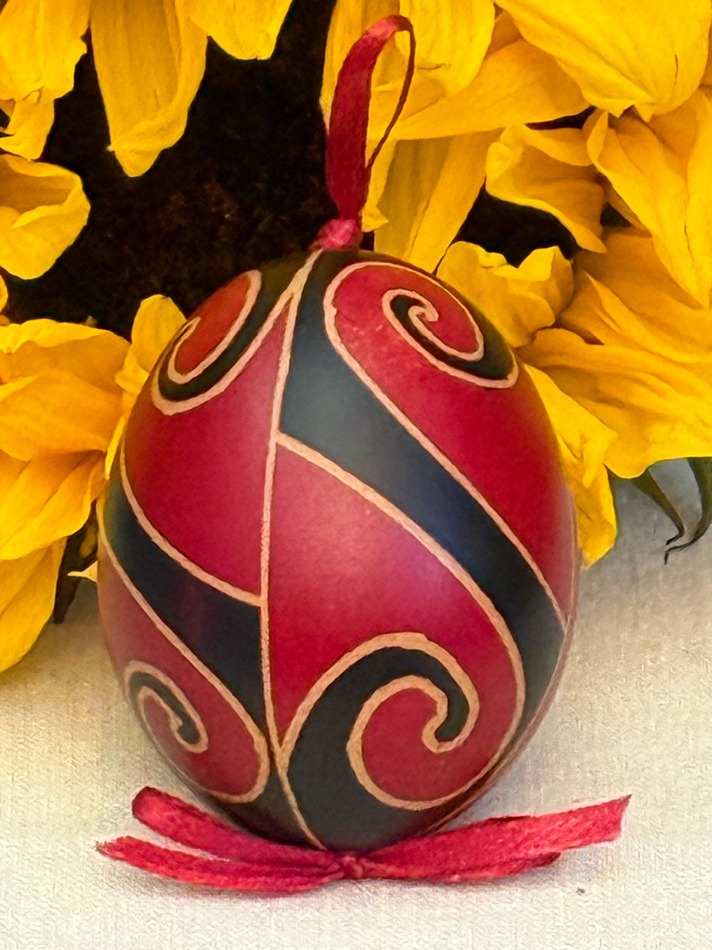 Hand-painted Ukrainian chicken Pysanka #12