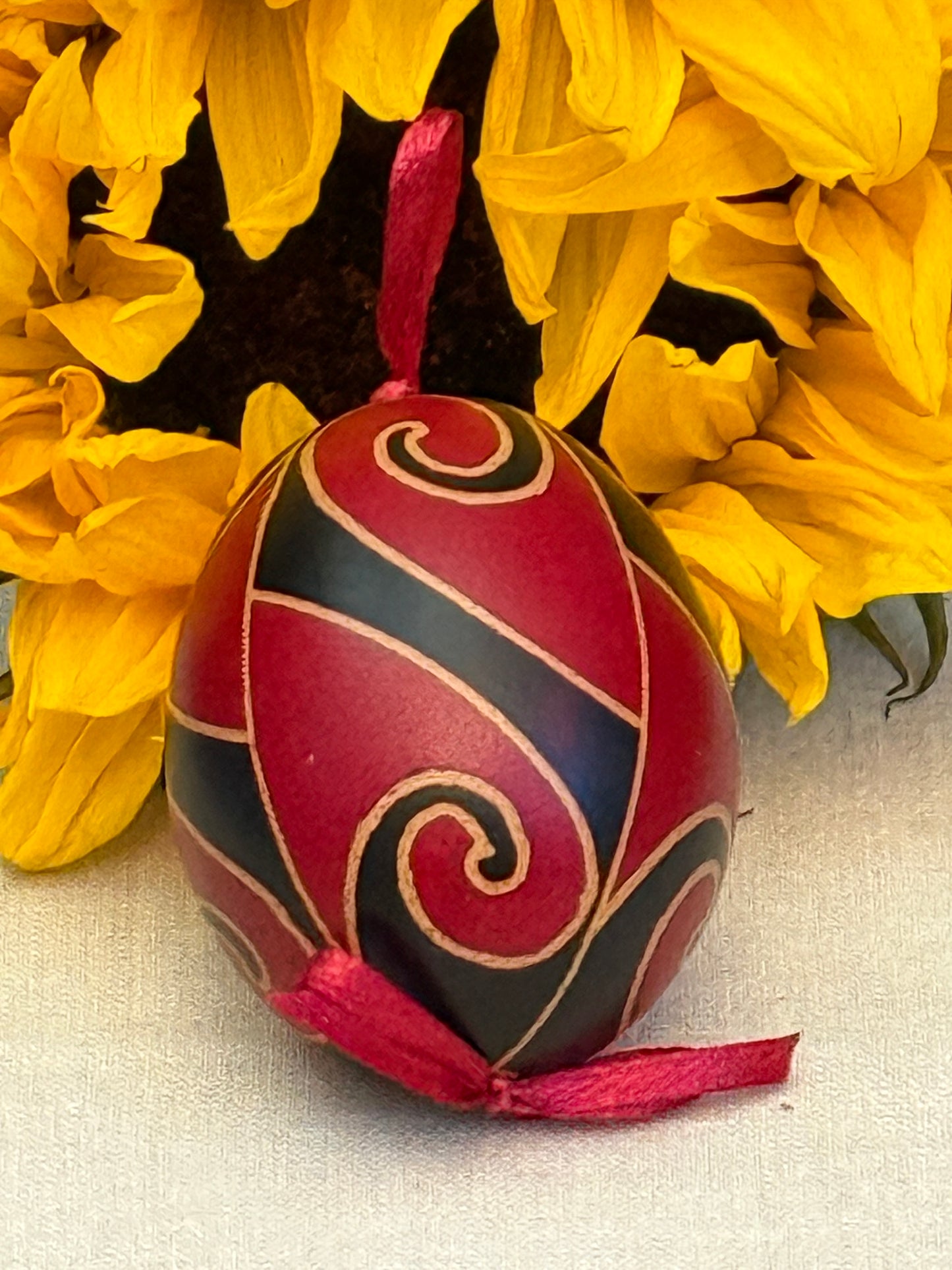 Hand-painted Ukrainian chicken Pysanka #12