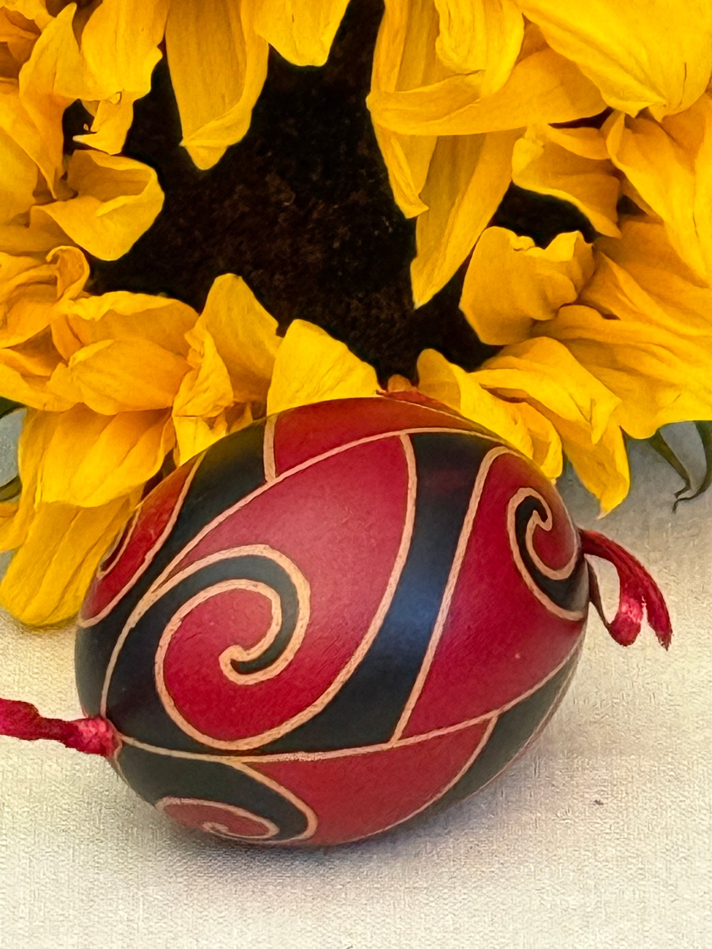 Hand-painted Ukrainian chicken Pysanka #12
