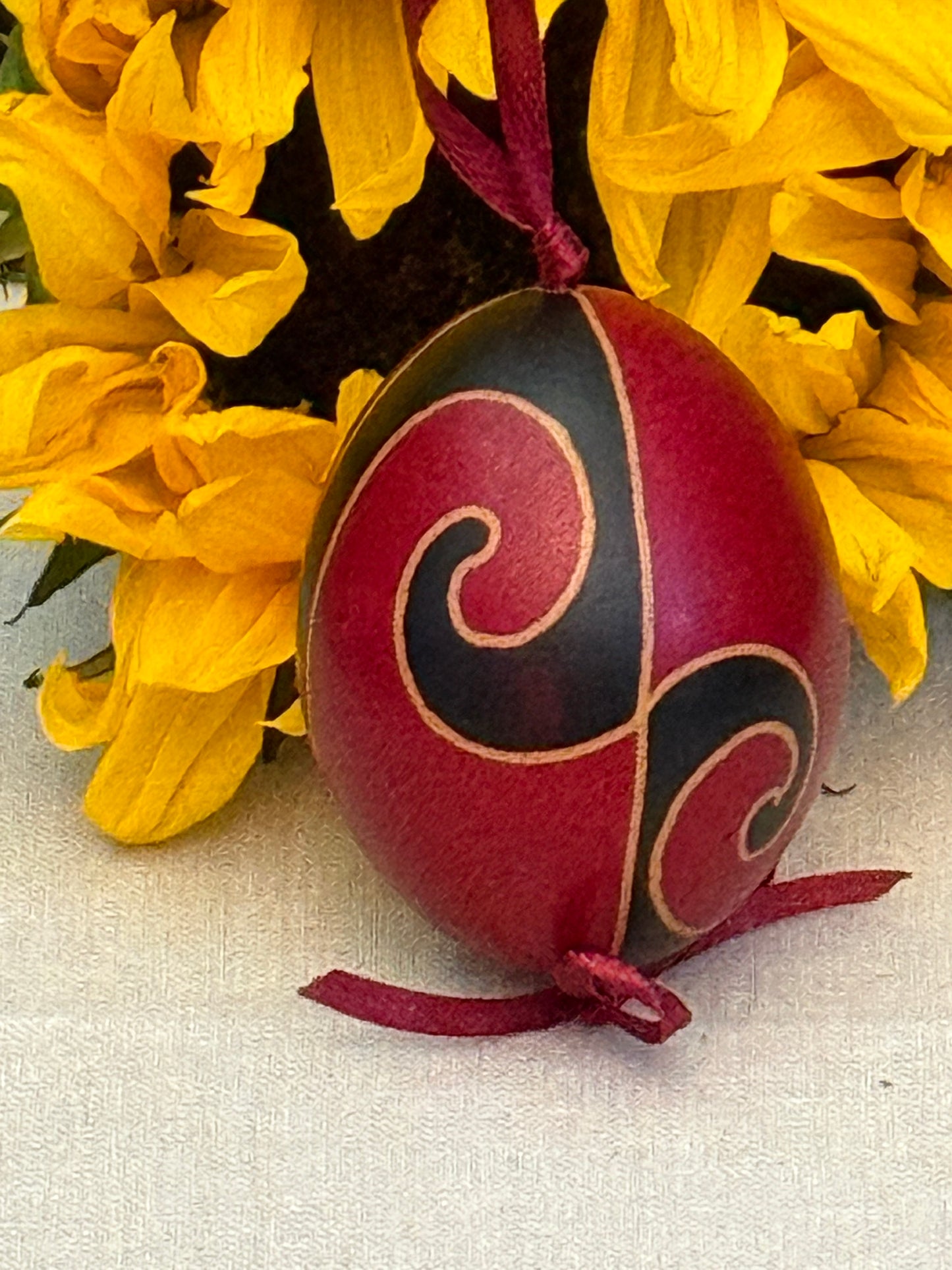 Hand-painted Ukrainian chicken Pysanka #1