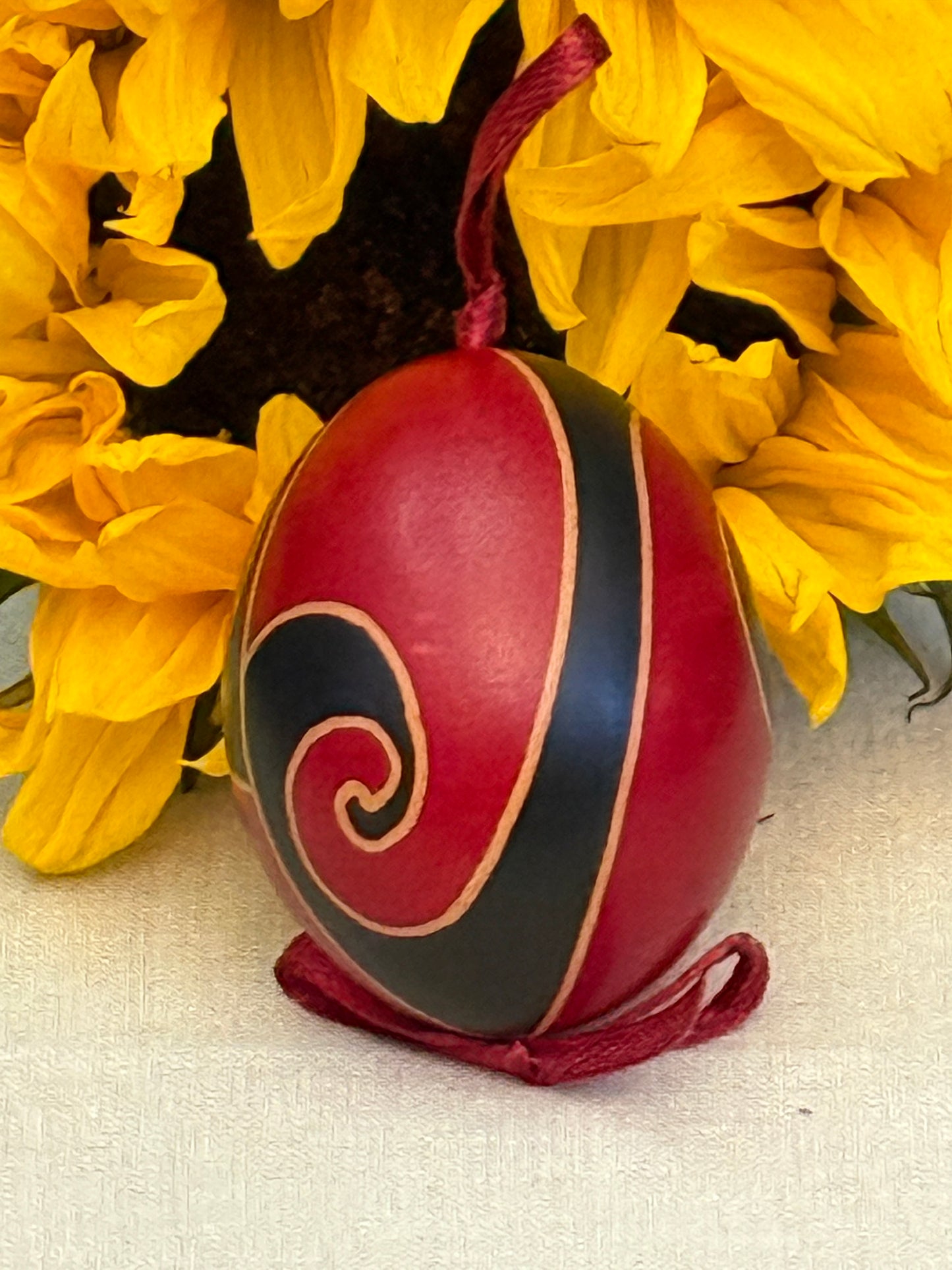 Hand-painted Ukrainian chicken Pysanka #12