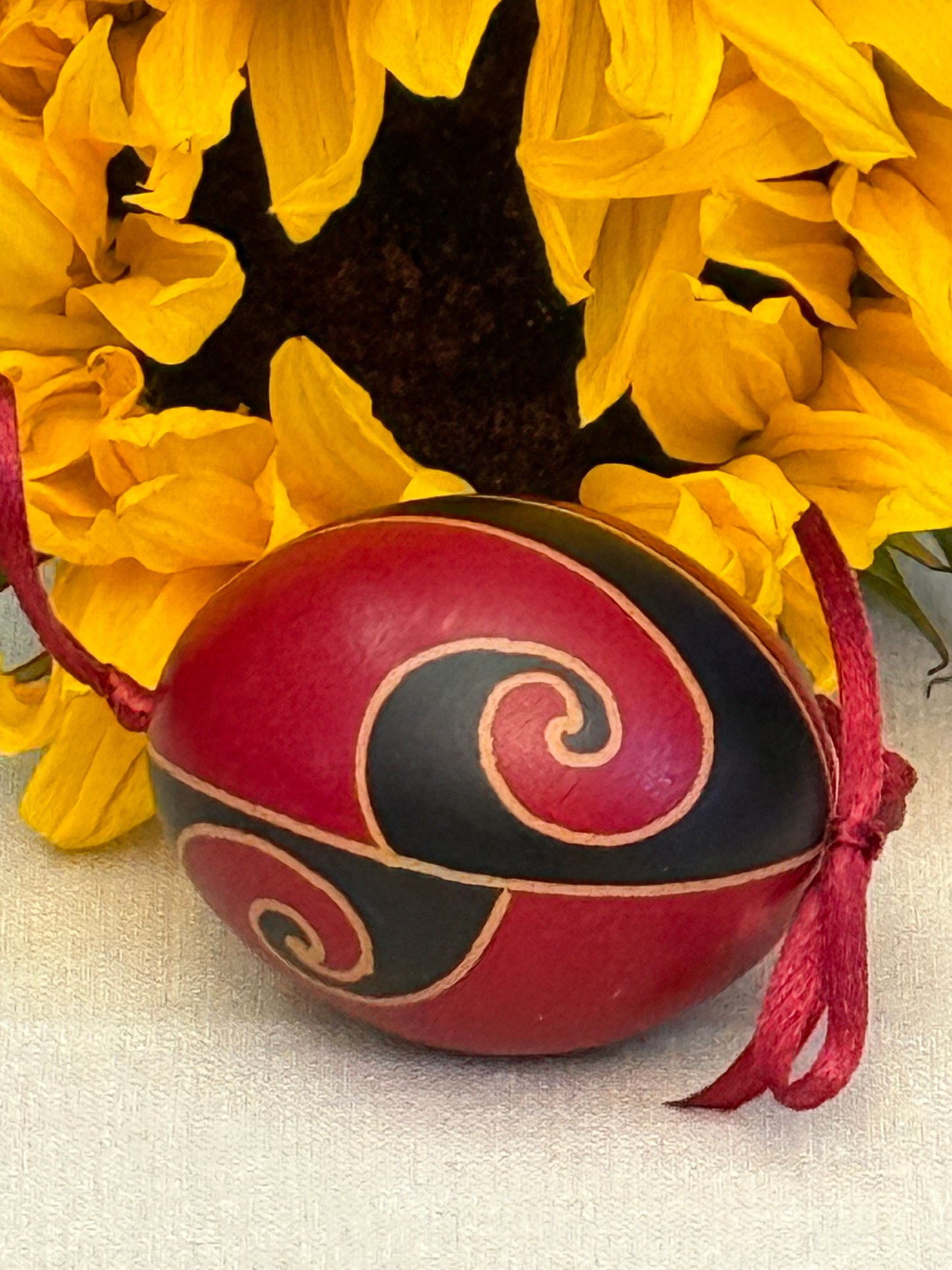 Hand-painted Ukrainian chicken Pysanka #1