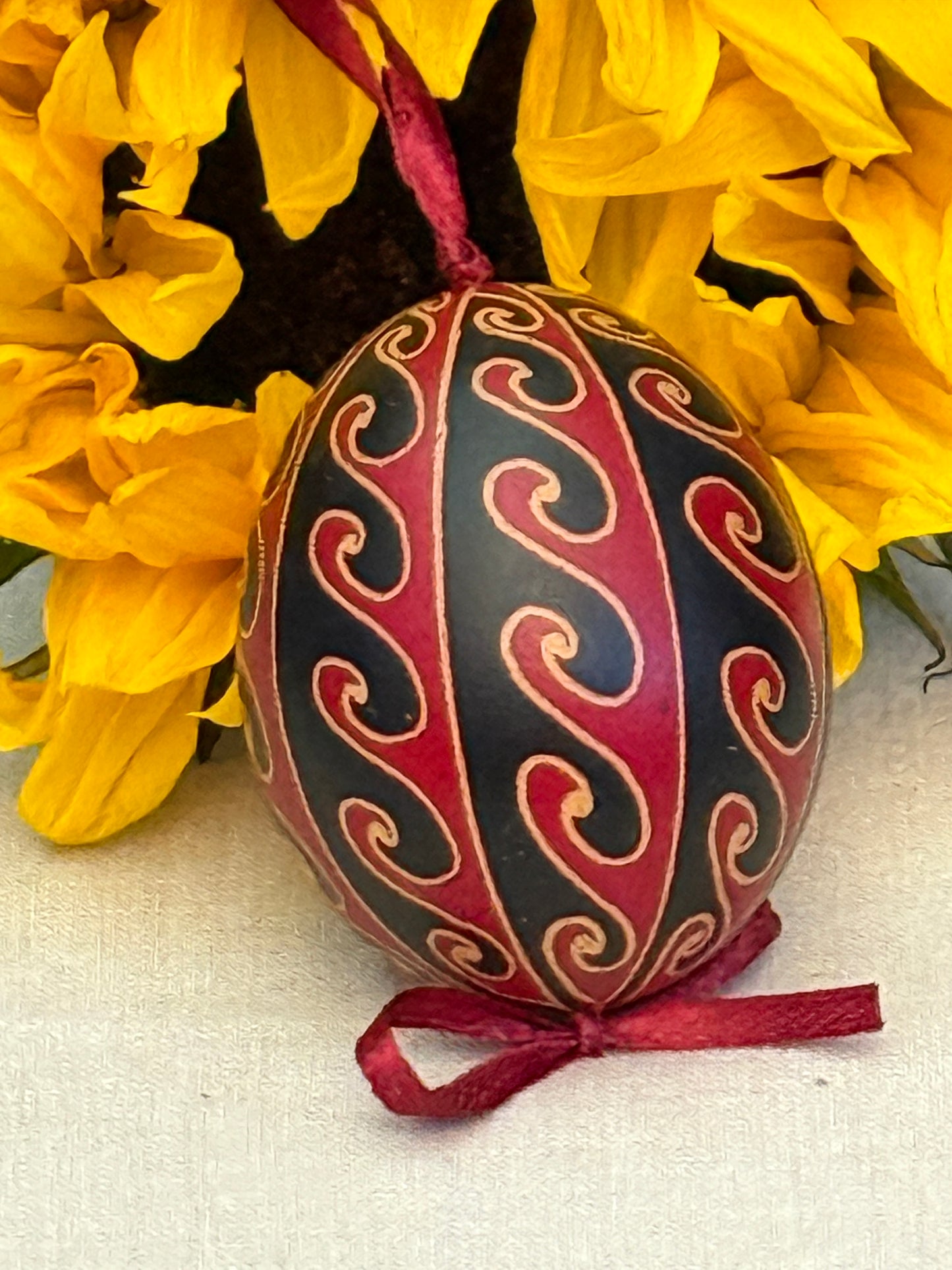 Hand-painted Ukrainian chicken Pysanka #10