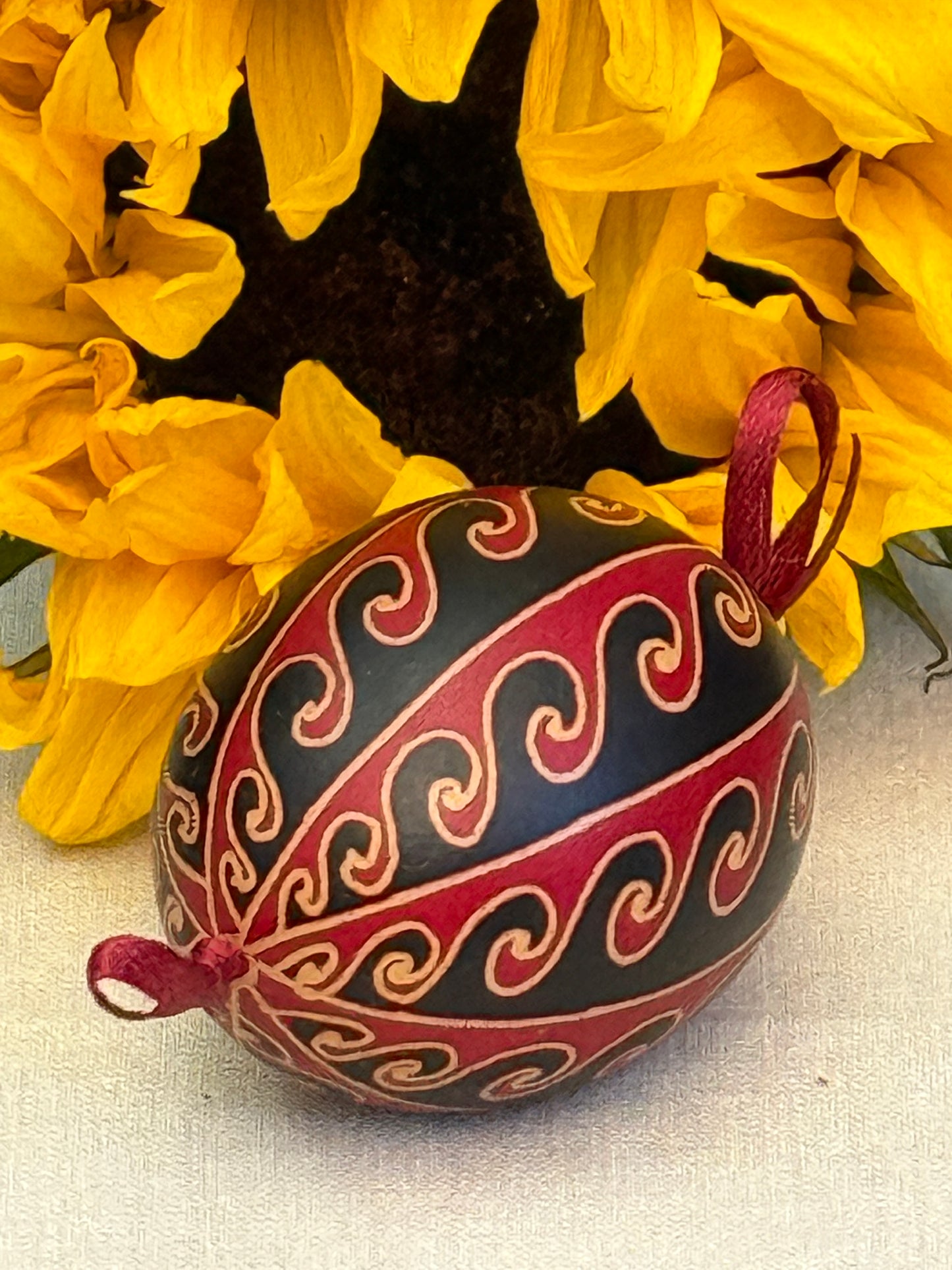 Hand-painted Ukrainian chicken Pysanka #10