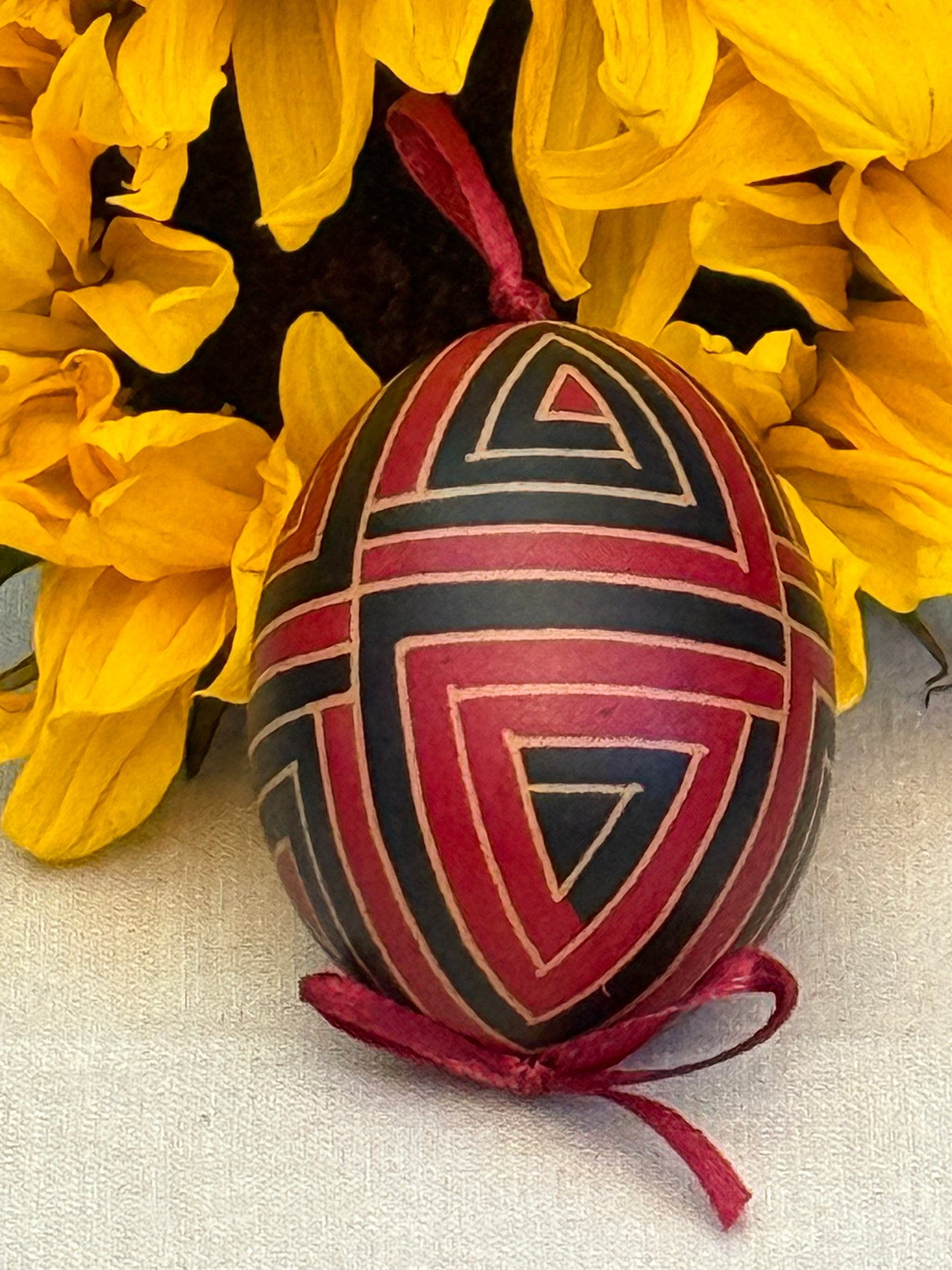 Hand-painted Ukrainian chicken Pysanka #25