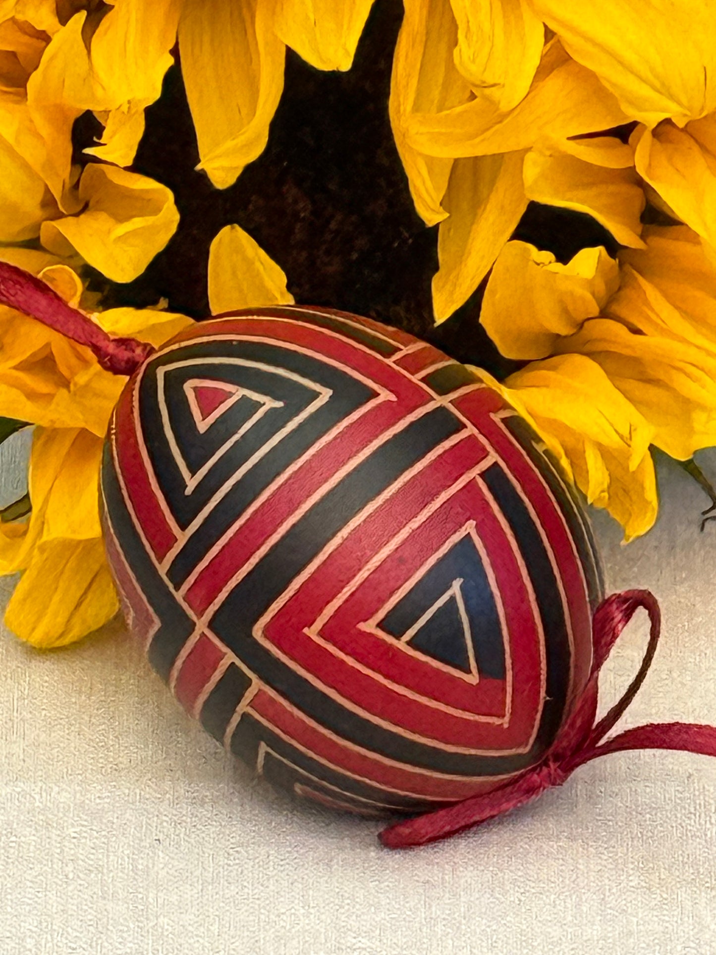 Hand-painted Ukrainian chicken Pysanka #25