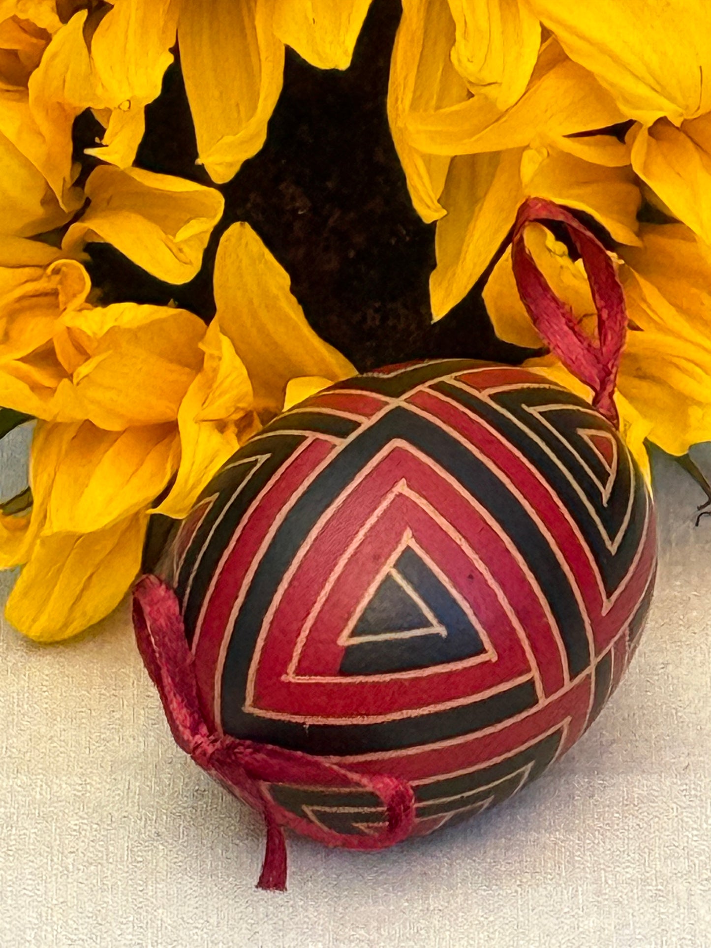 Hand-painted Ukrainian chicken Pysanka #25