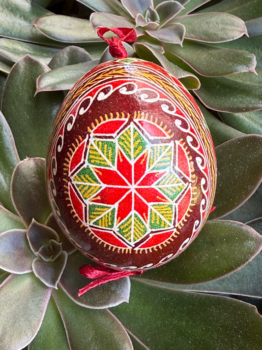 Hand-painted Ukrainian chicken Pysanka #3