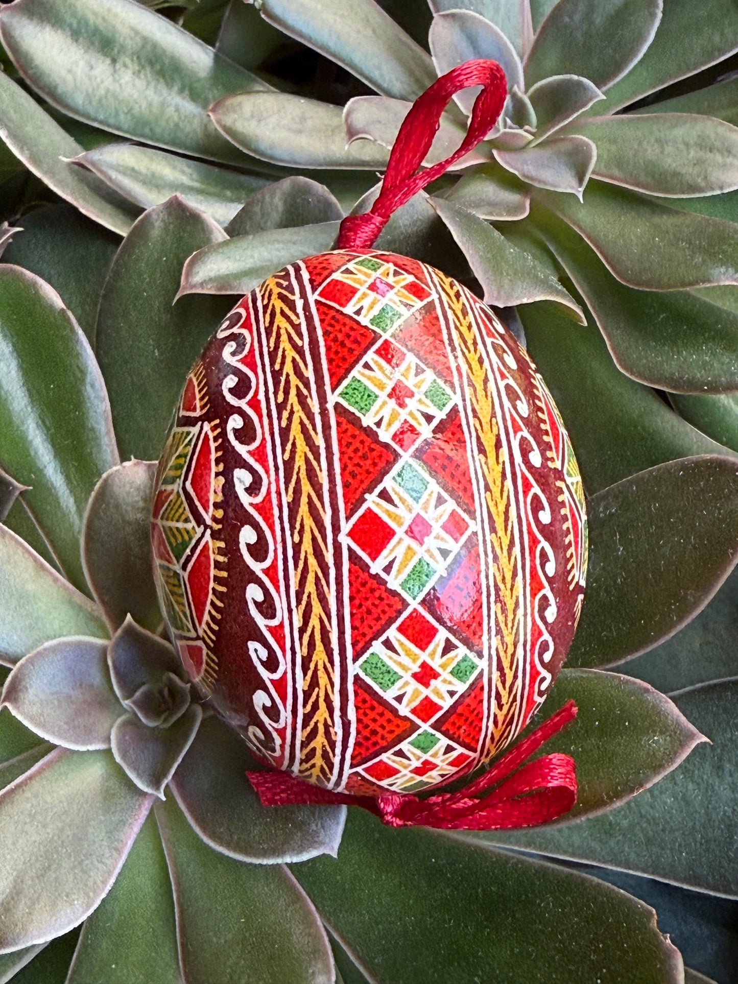 Hand-painted Ukrainian chicken Pysanka #3