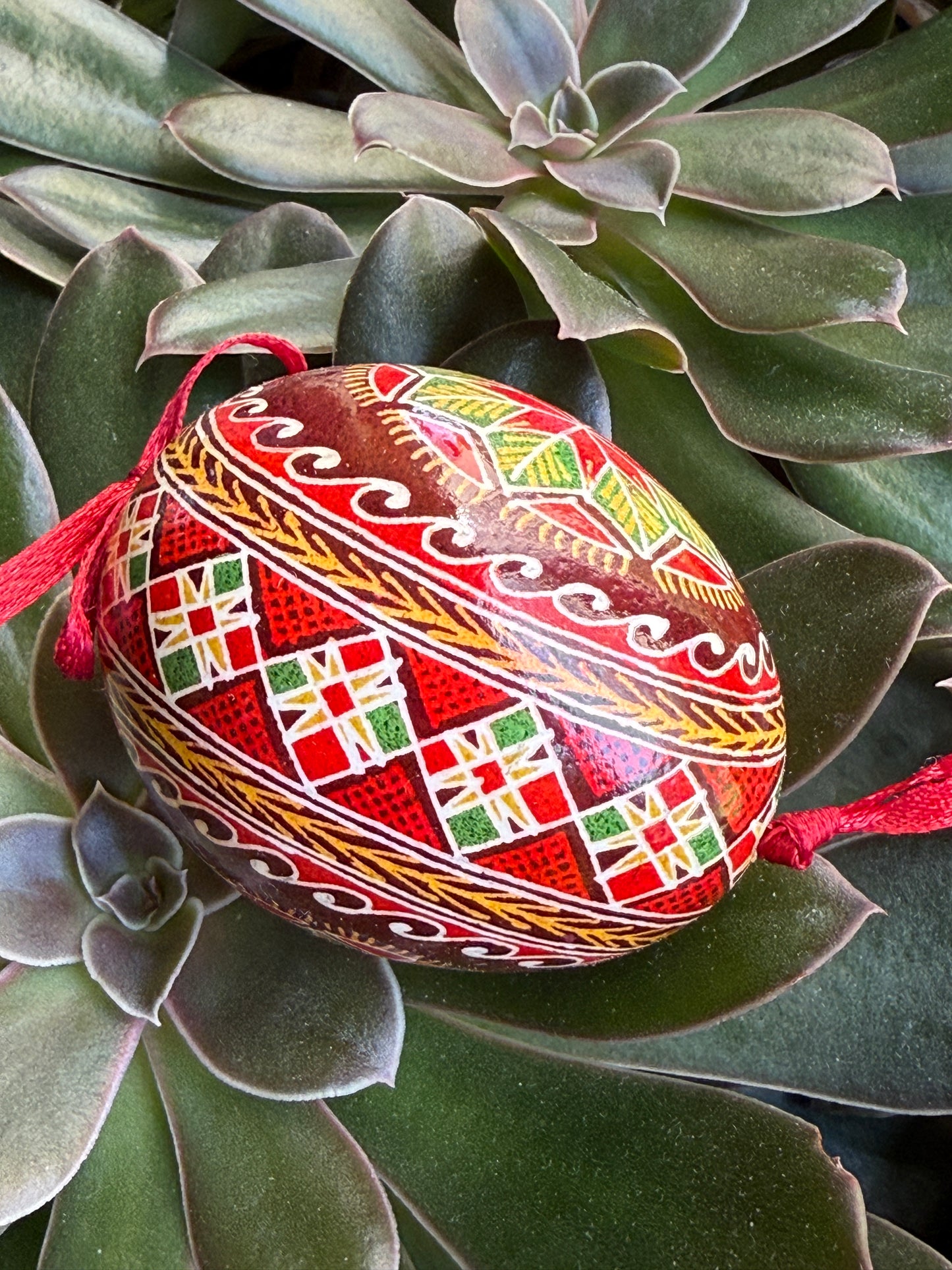 Hand-painted Ukrainian chicken Pysanka #3