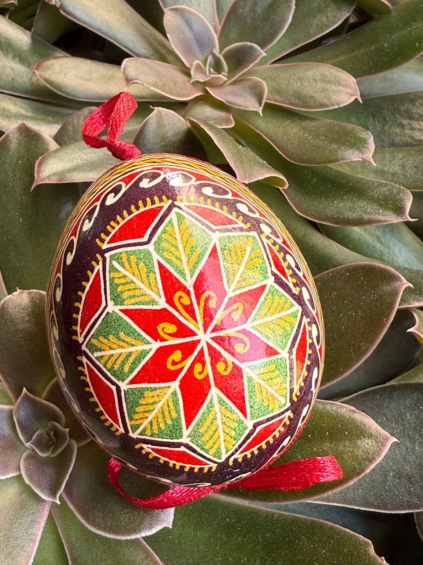 Hand-painted Ukrainian chicken Pysanka #4