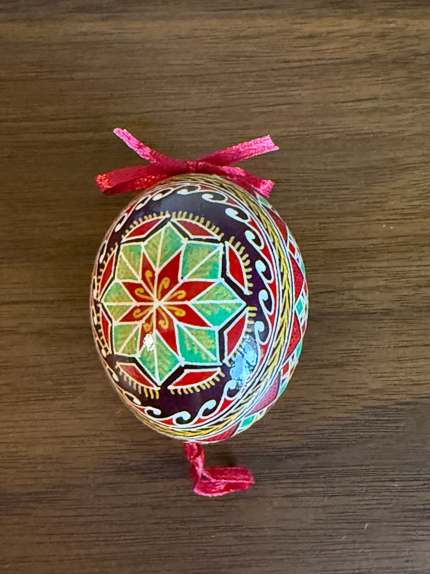 Hand-painted Ukrainian chicken Pysanka #4