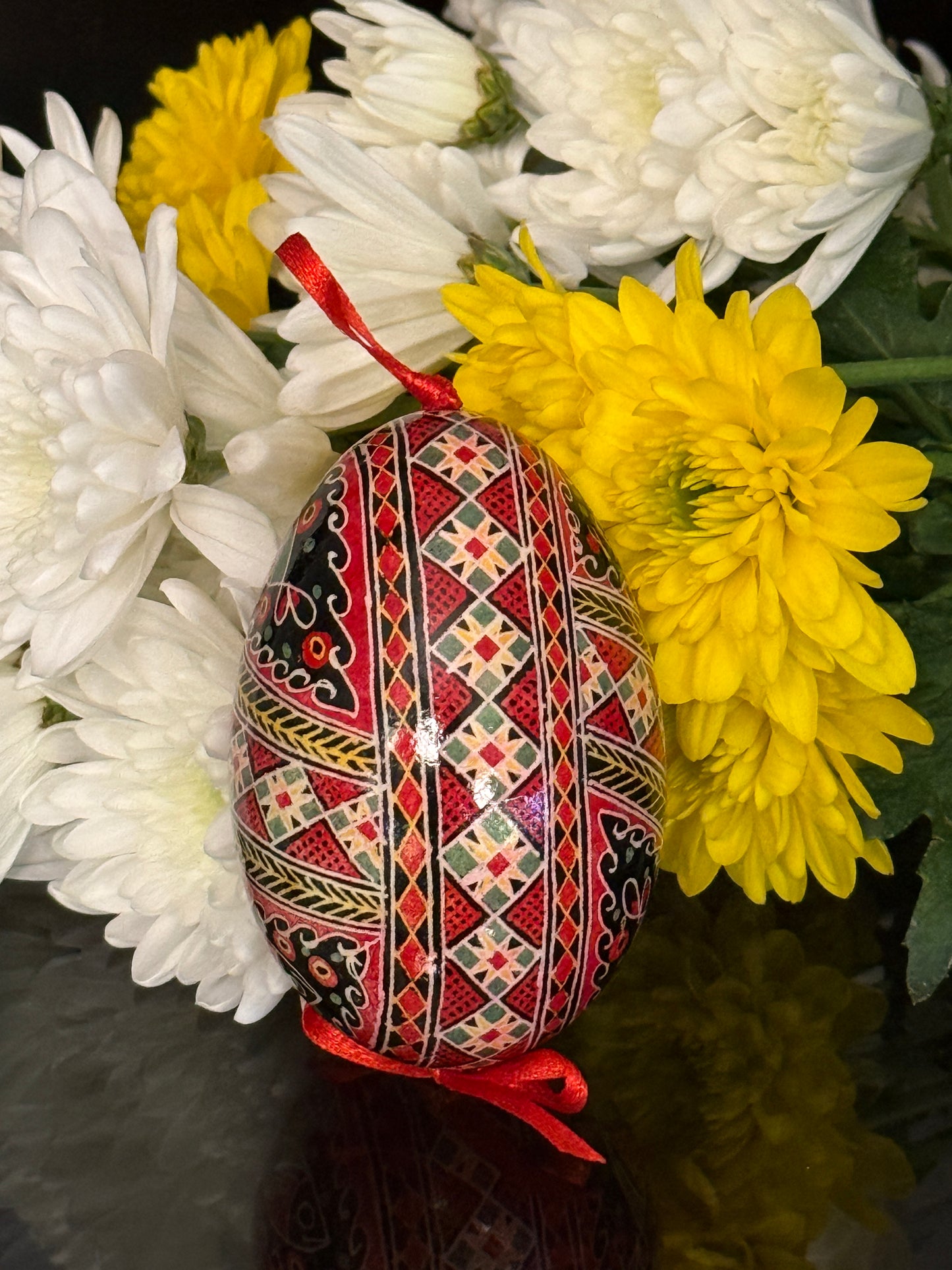 Museum-Quality Goose Egg Pysanka - Hand-Painted Ukrainian Easter Egg # 2