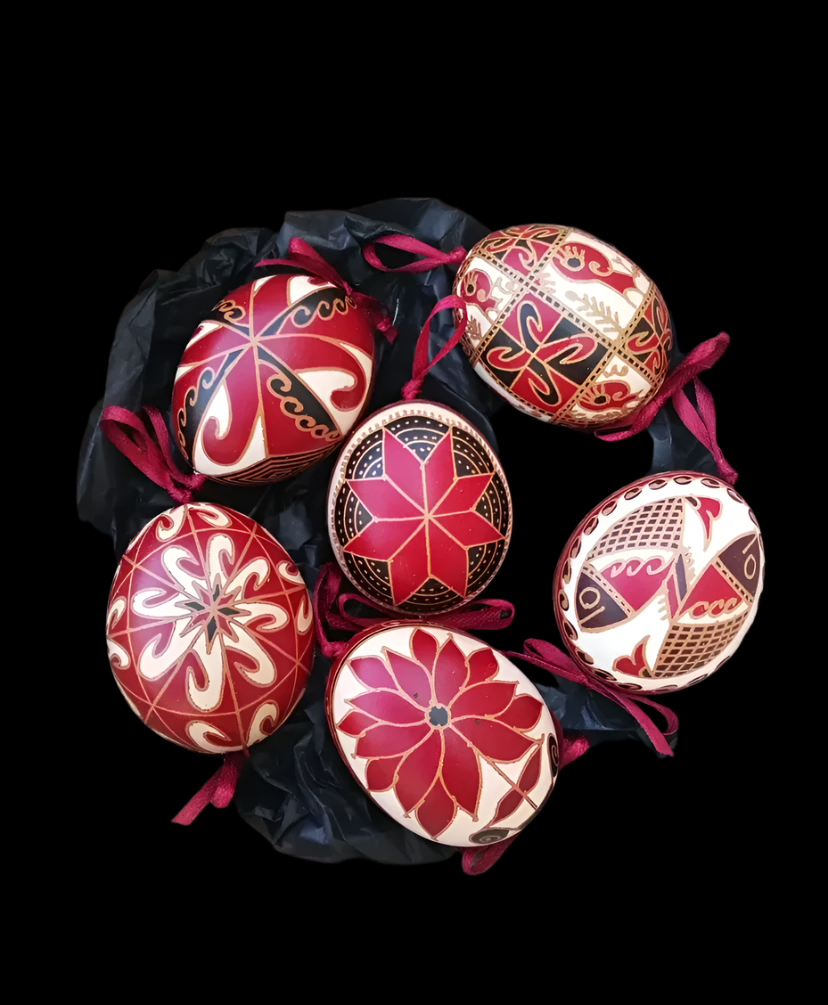Hand-painted Ukrainian chicken Pysanka #15