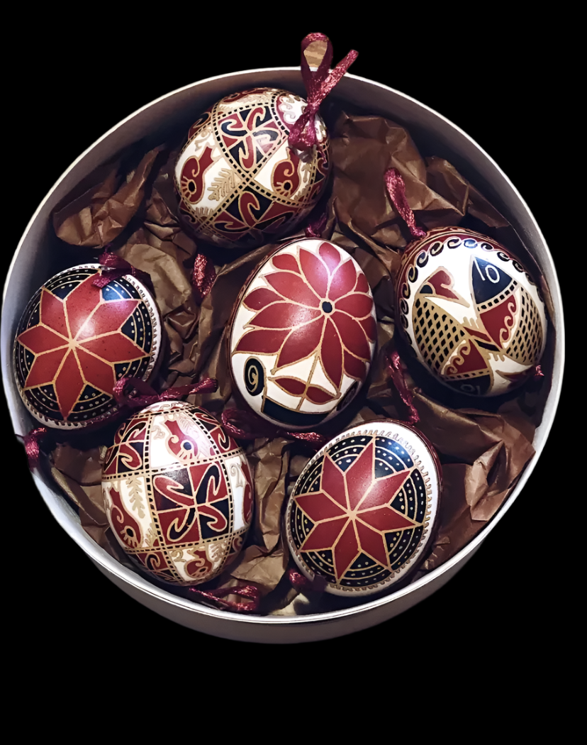 Hand-painted Ukrainian chicken Pysanka #11