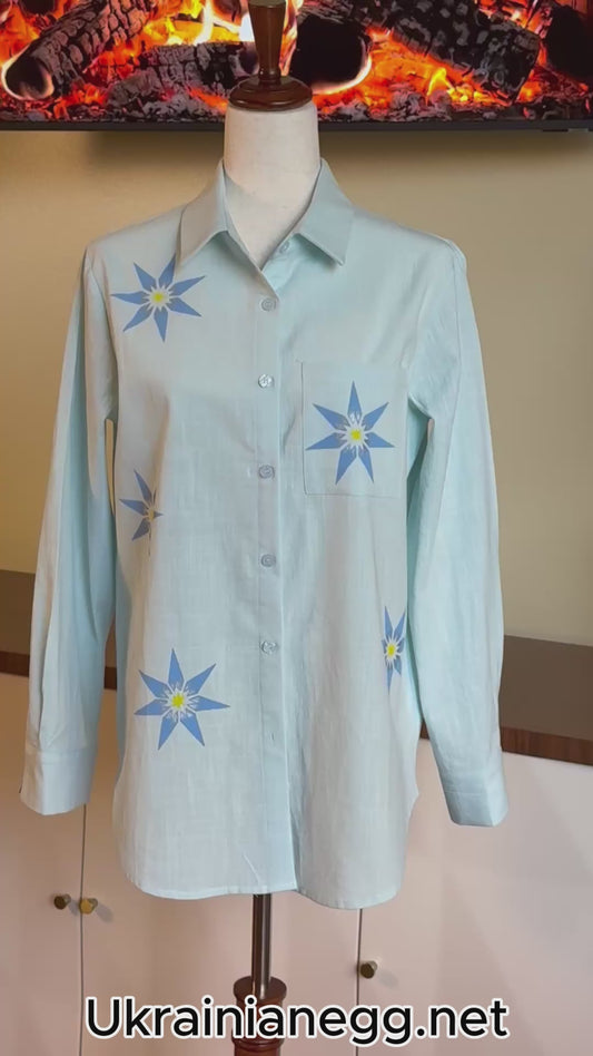 Blue Starflower Long Sleeve Shirt – Hope & New Beginnings