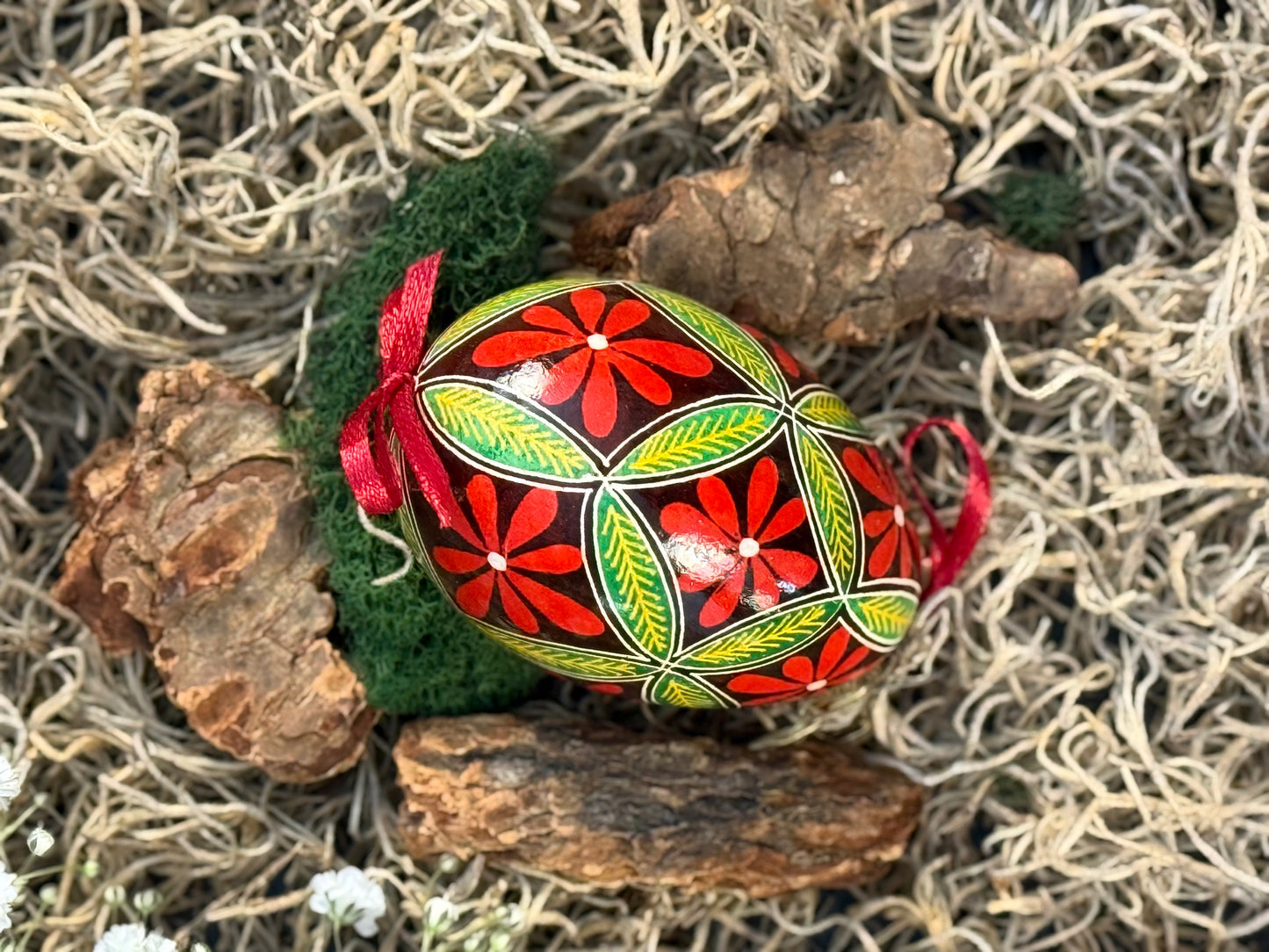 Museum-Quality Goose Egg Pysanka - Hand-Painted Ukrainian Easter Egg # 3