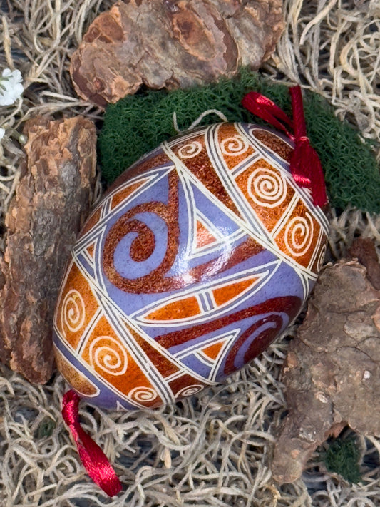 Goose  Egg Pysanka - Authentic Wax-Resist Ukrainian Easter Egg - Handmade Decor # 12
