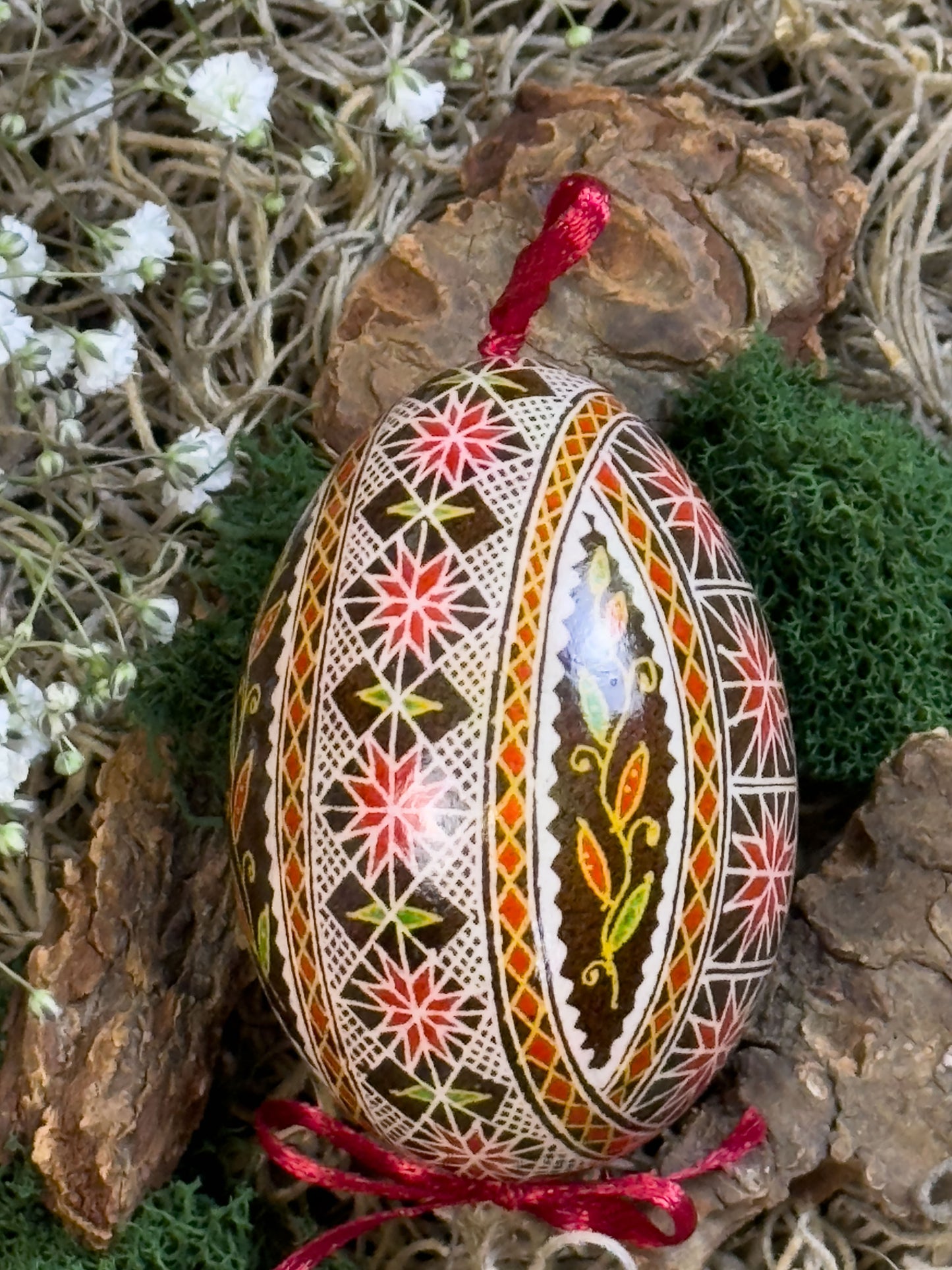 Museum-Quality Goose Egg Pysanka - Hand-Painted Ukrainian Easter Egg # 7