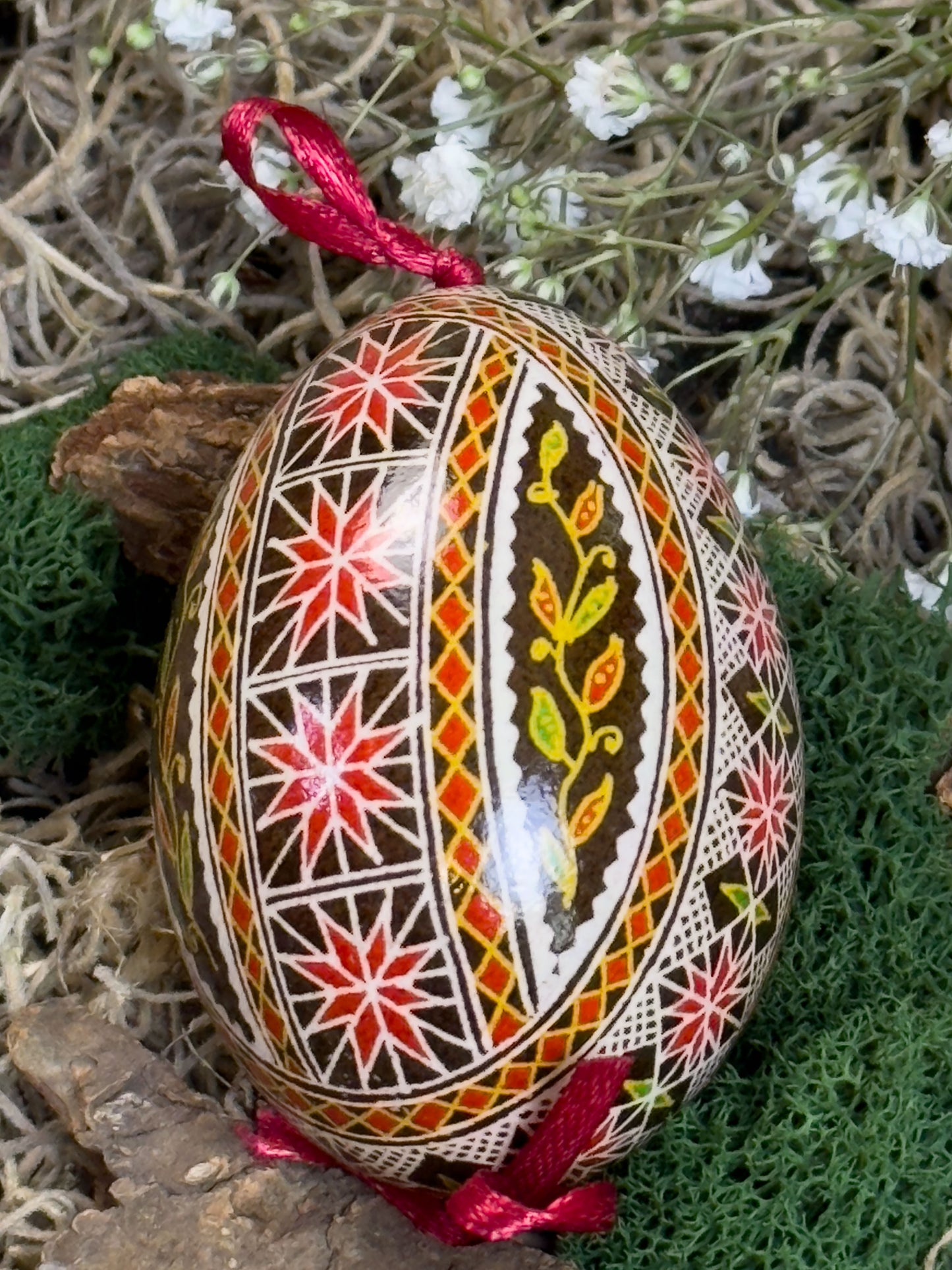 Museum-Quality Goose Egg Pysanka - Hand-Painted Ukrainian Easter Egg # 7