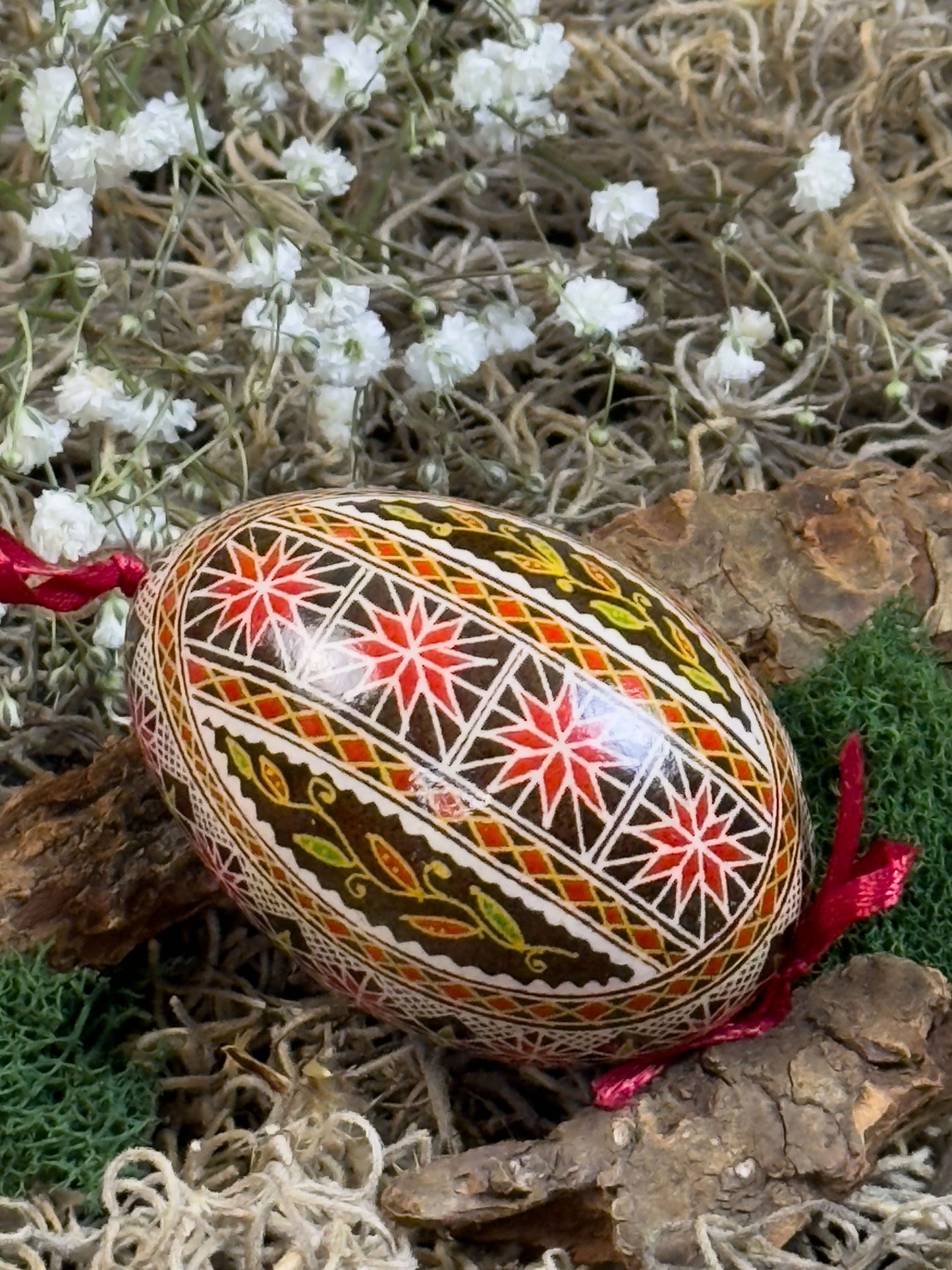 Museum-Quality Goose Egg Pysanka - Hand-Painted Ukrainian Easter Egg # 7