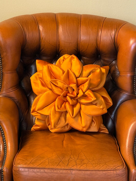Orange Flower Pillow #1