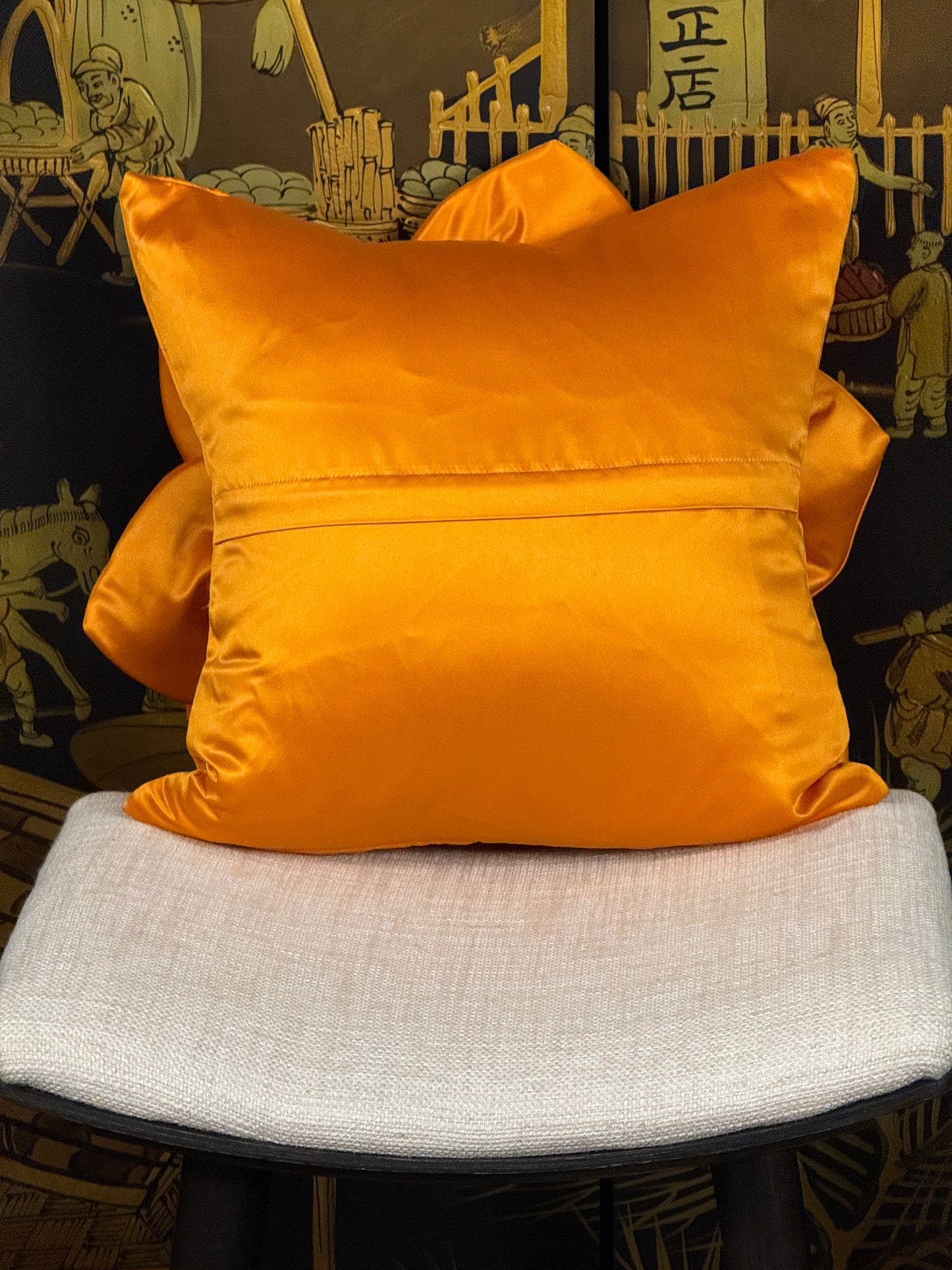 Orange Flower Pillow #1