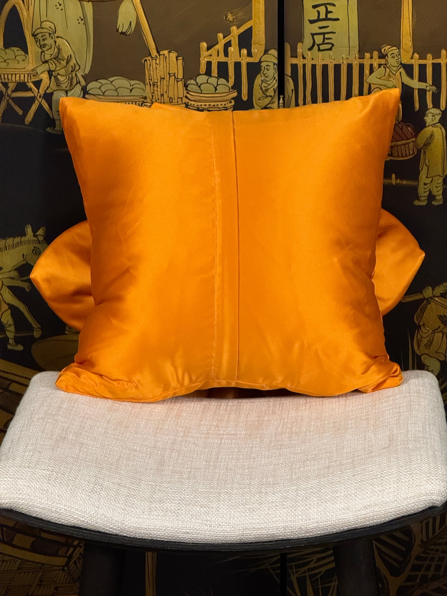 Orange Flower Pillow #1