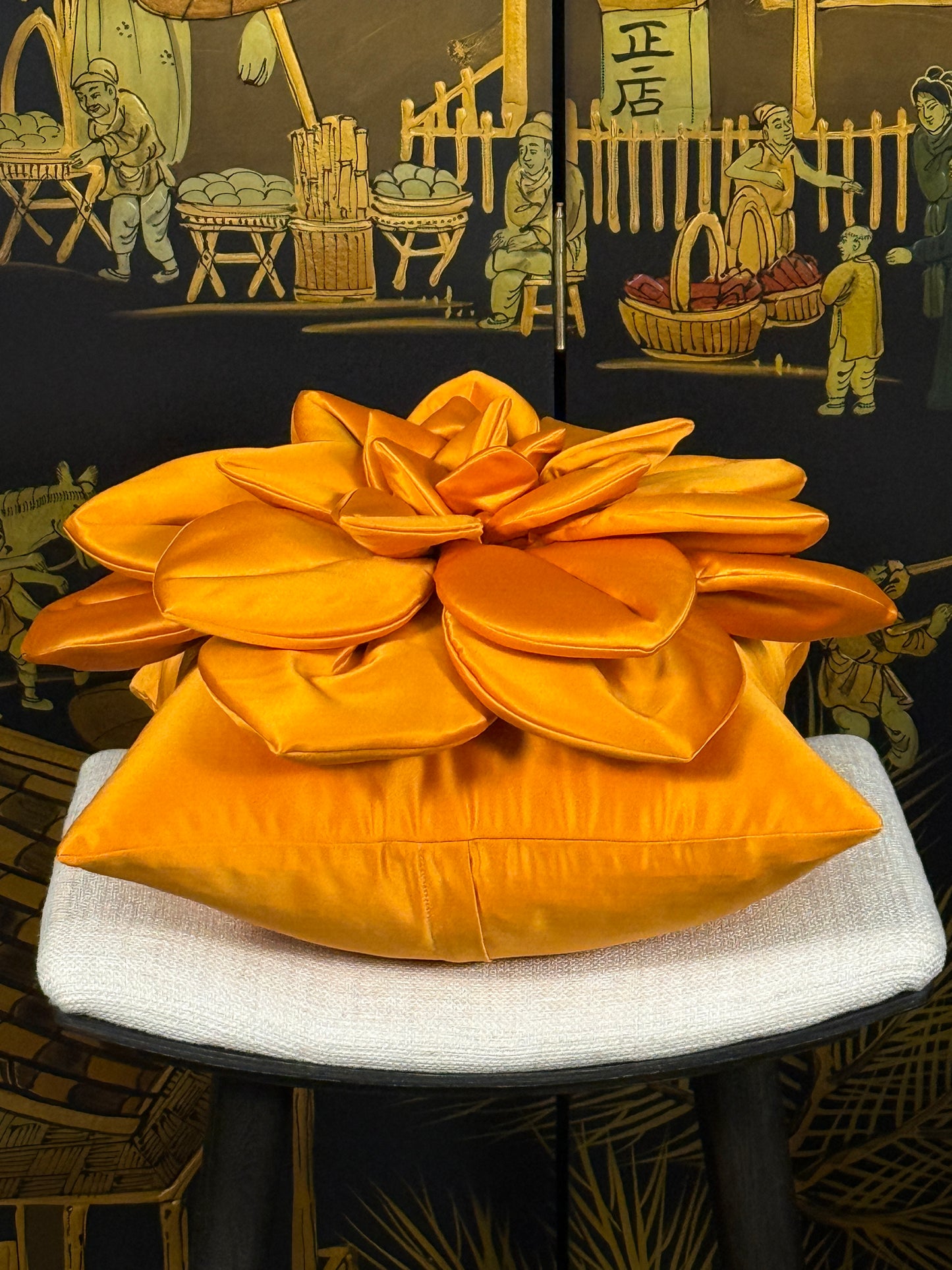 Orange Flower Pillow #1