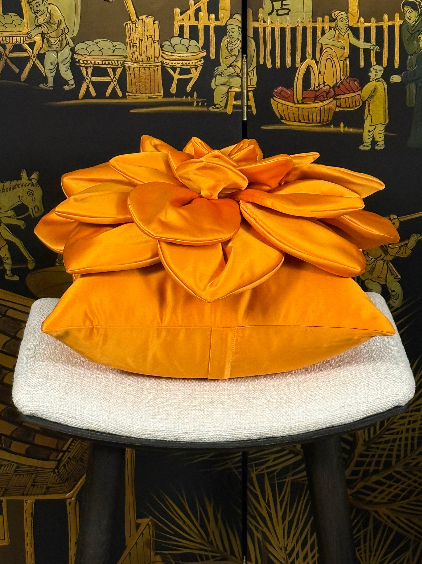Orange Flower Pillow #1