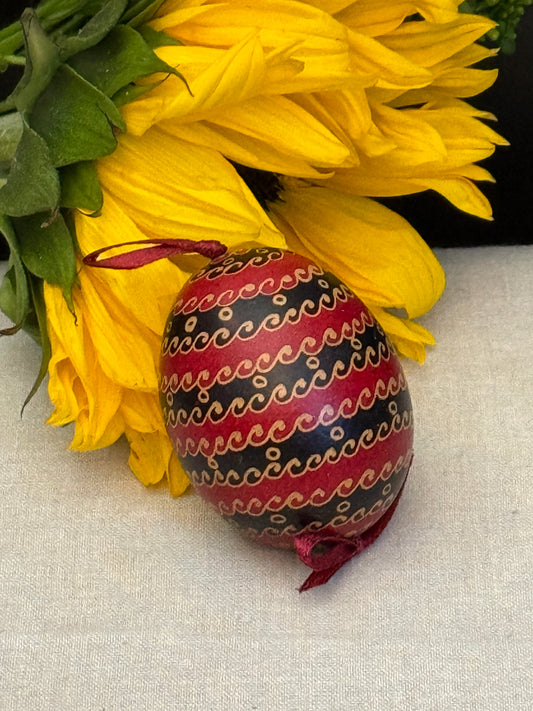 Hand-painted Ukrainian chicken Pysanka #13