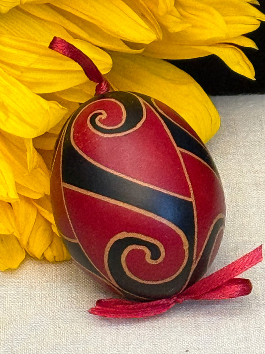 Hand-painted Ukrainian chicken Pysanka #12