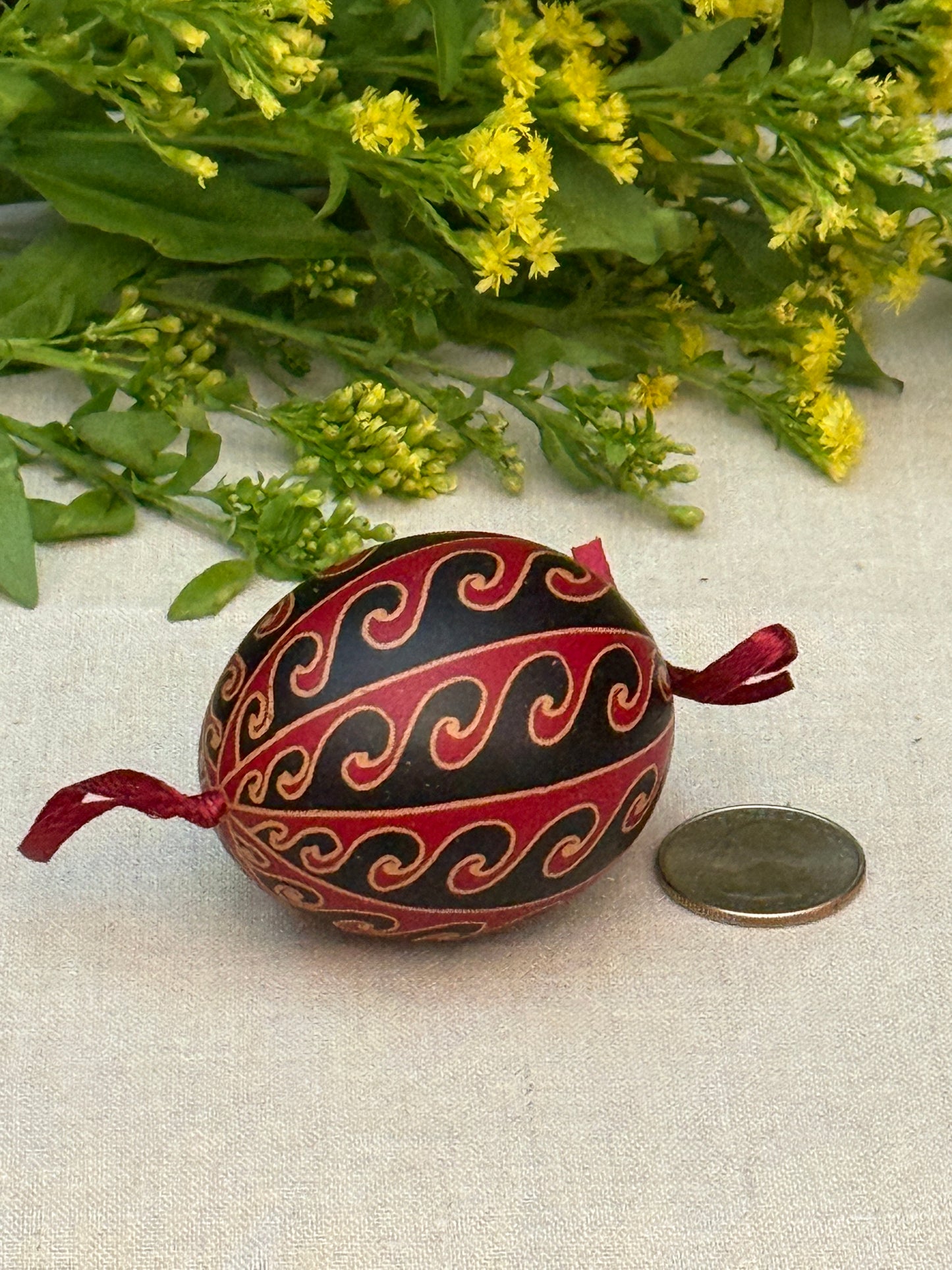 Hand-painted Ukrainian chicken Pysanka #10
