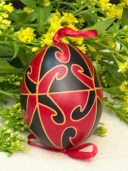 Hand-painted Ukrainian chicken Pysanka #27