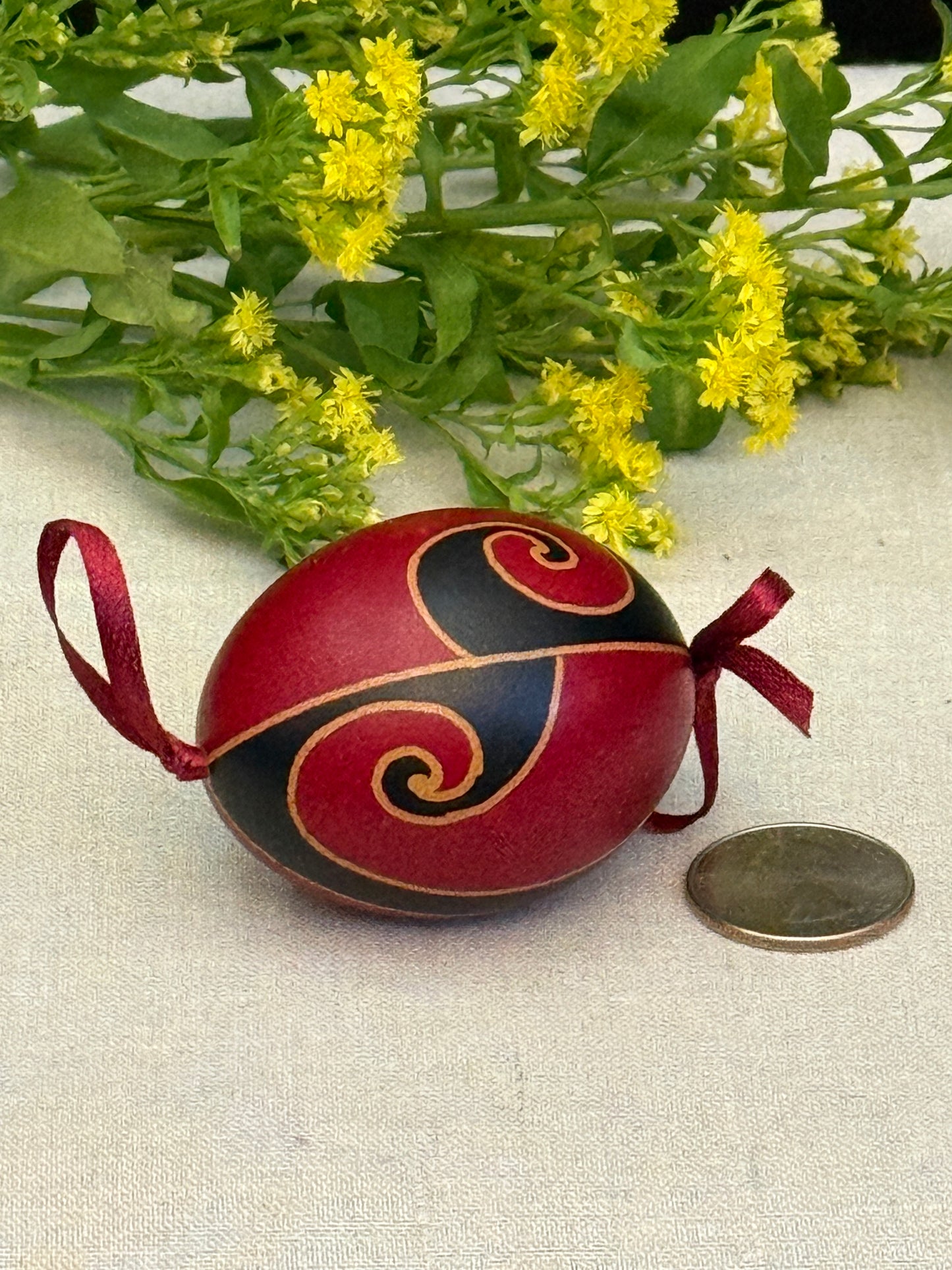 Hand-painted Ukrainian chicken Pysanka #1