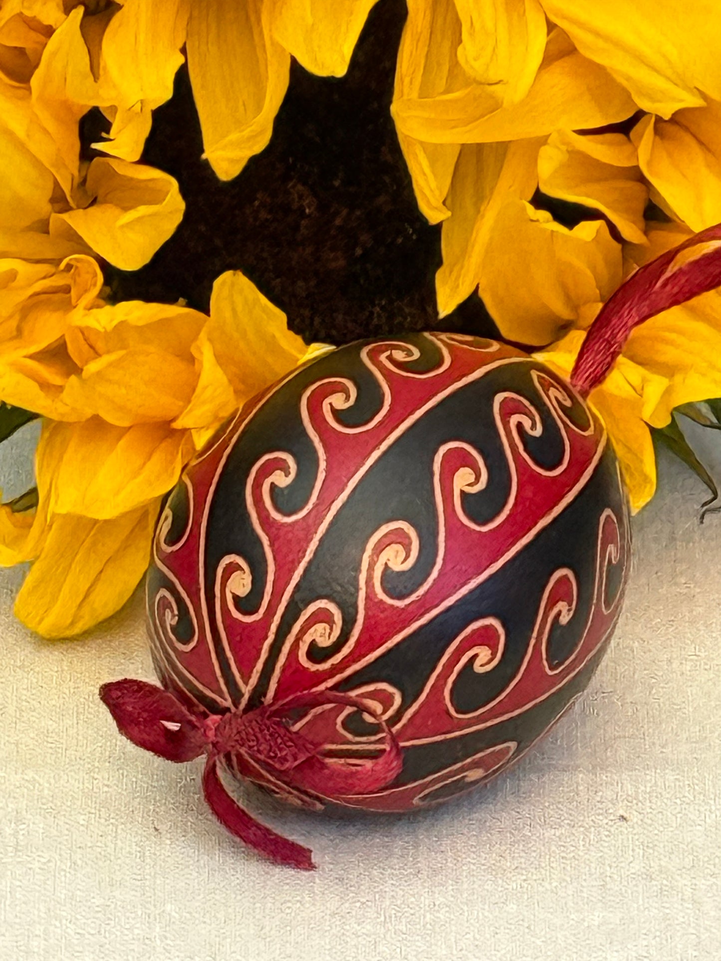 Hand-painted Ukrainian chicken Pysanka #10