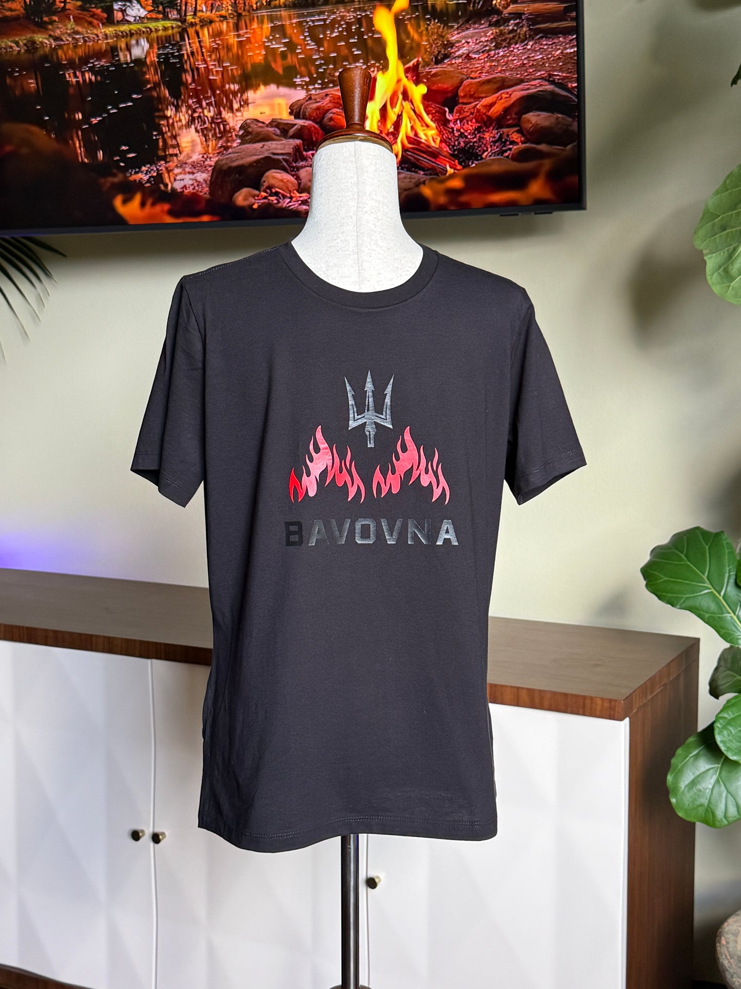 T-shirt Black Bavovna