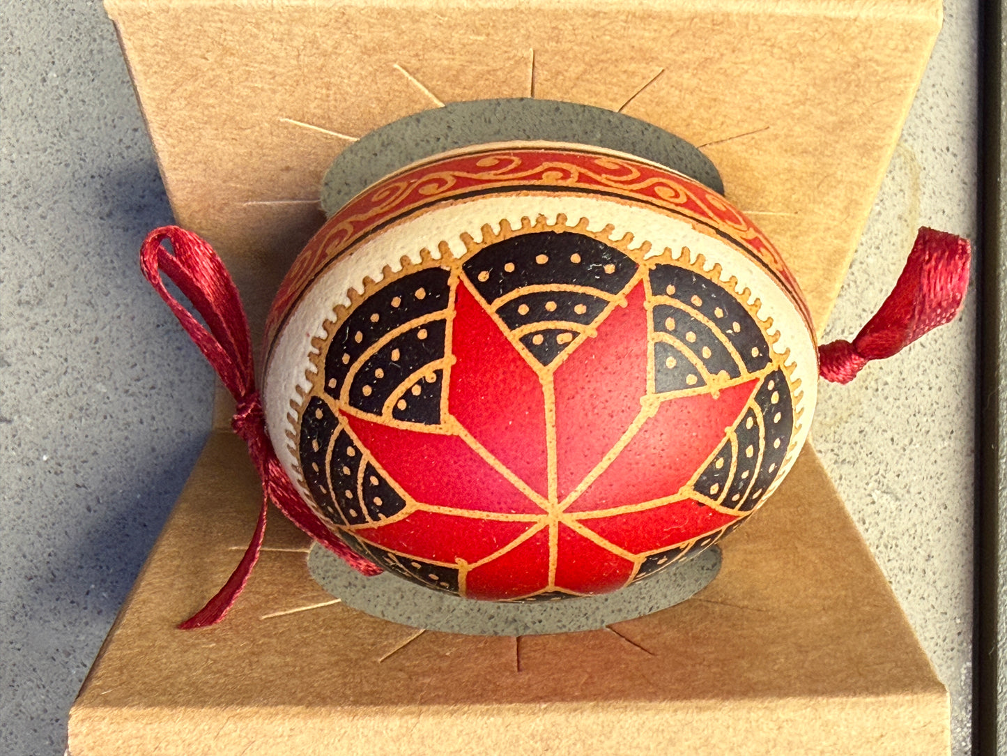 Hand-painted Ukrainian chicken Pysanka #14