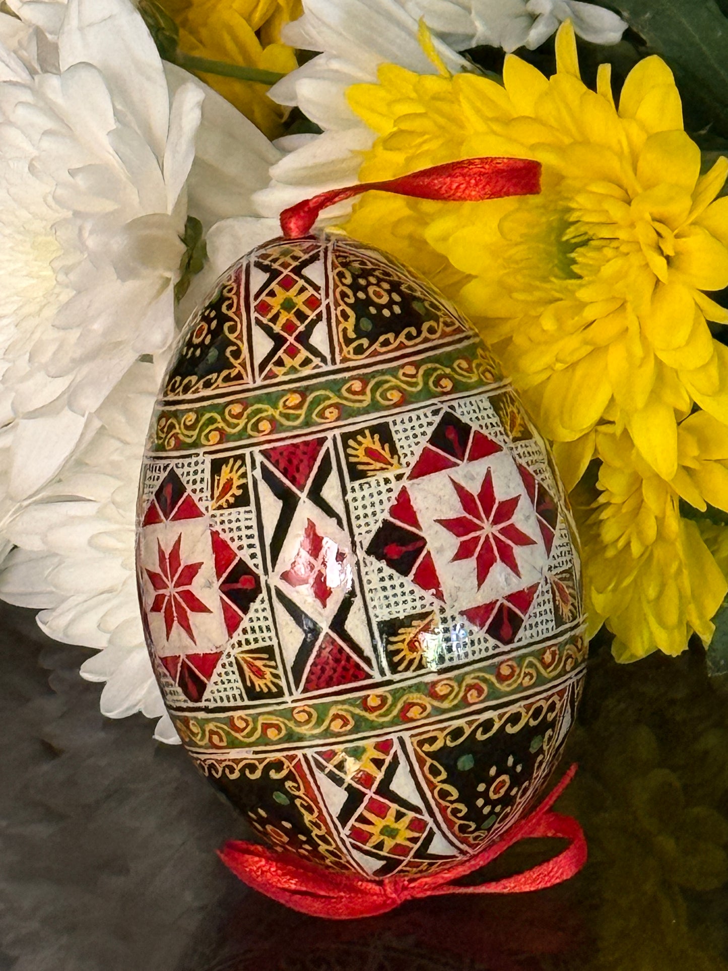 Museum-Quality Goose Egg Pysanka - Hand-Painted Ukrainian Easter Egg # 1