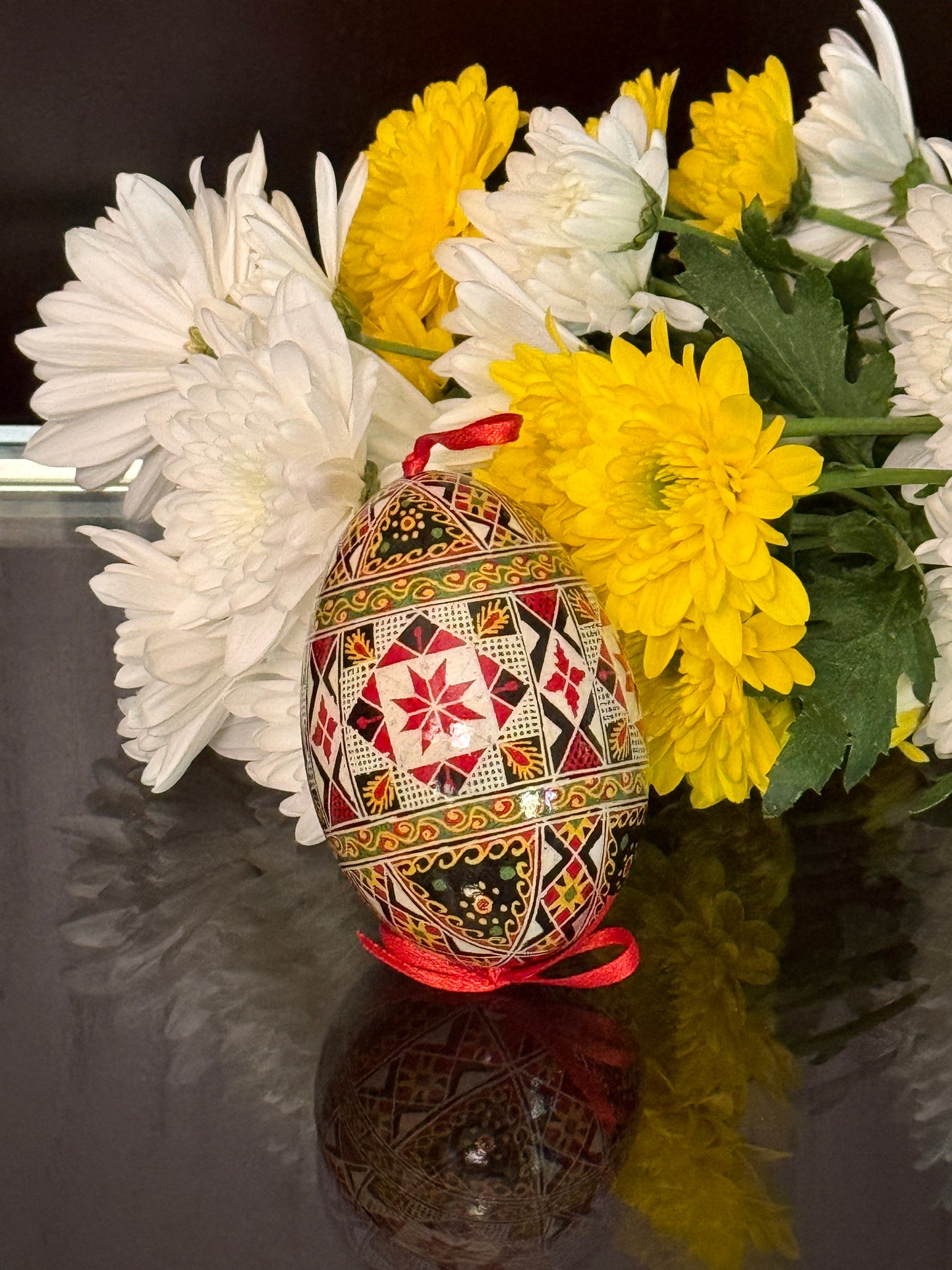 Museum-Quality Goose Egg Pysanka - Hand-Painted Ukrainian Easter Egg # 1