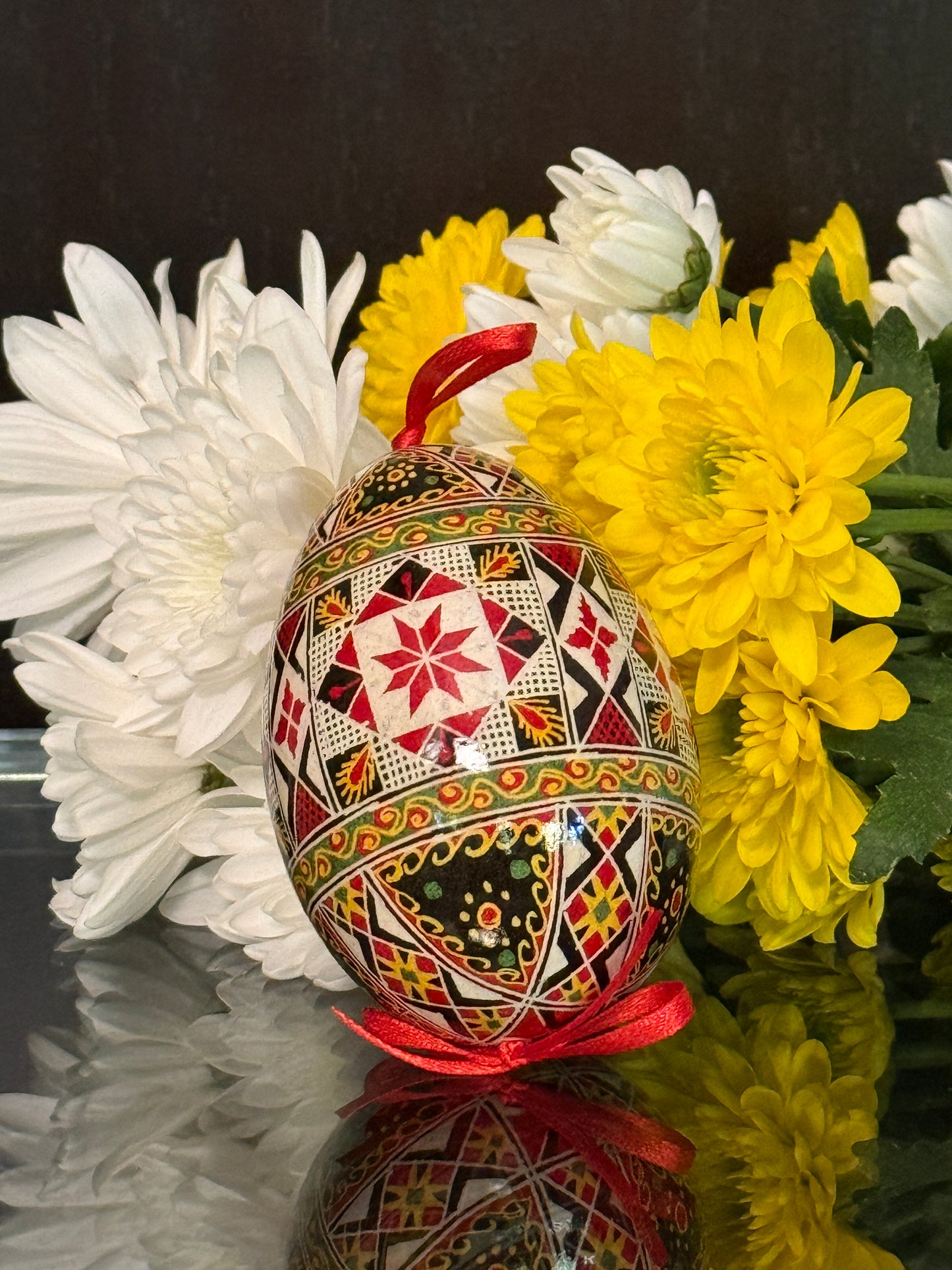 Museum-Quality Goose Egg Pysanka - Hand-Painted Ukrainian Easter Egg # 1
