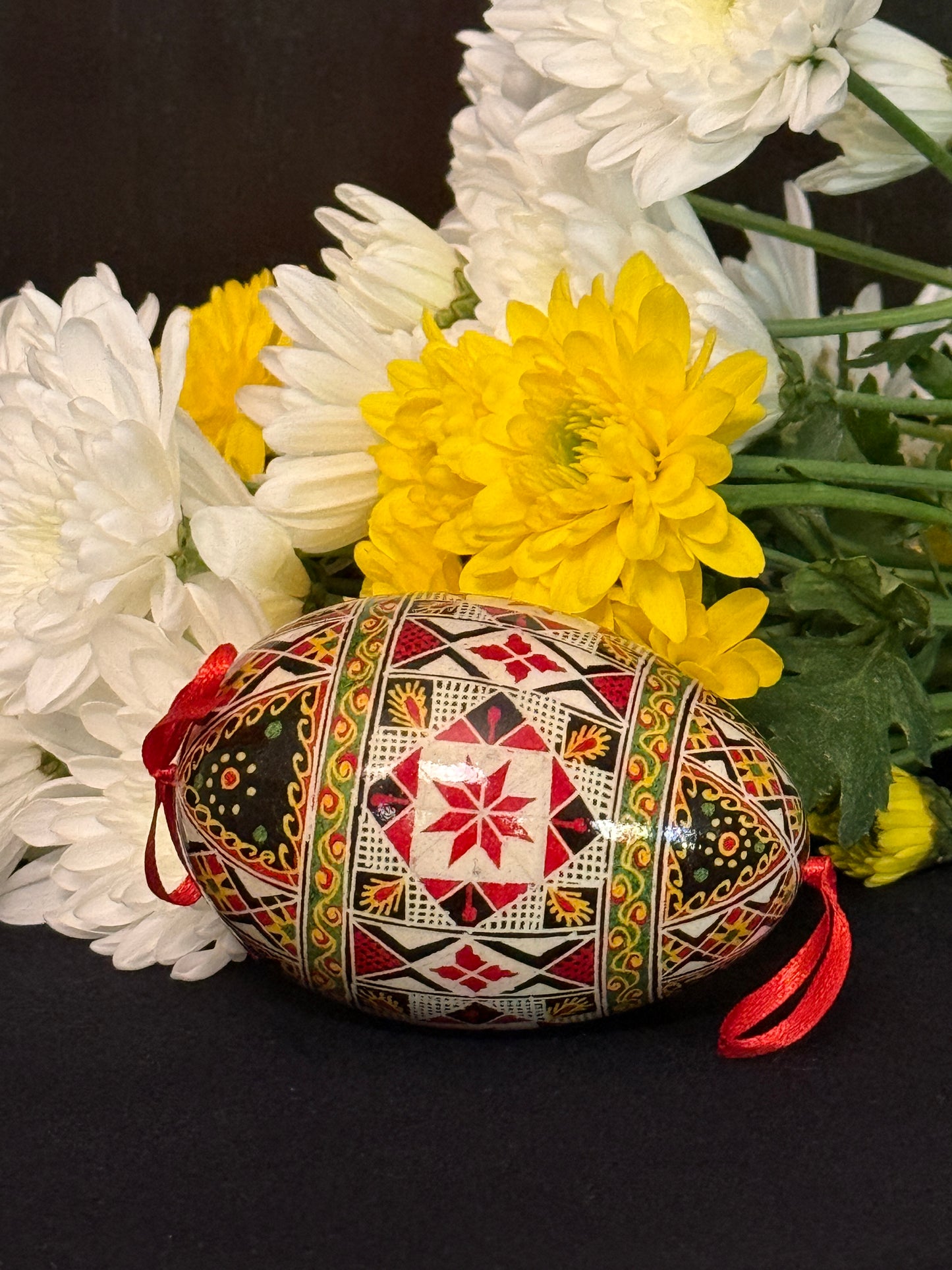 Museum-Quality Goose Egg Pysanka - Hand-Painted Ukrainian Easter Egg # 1