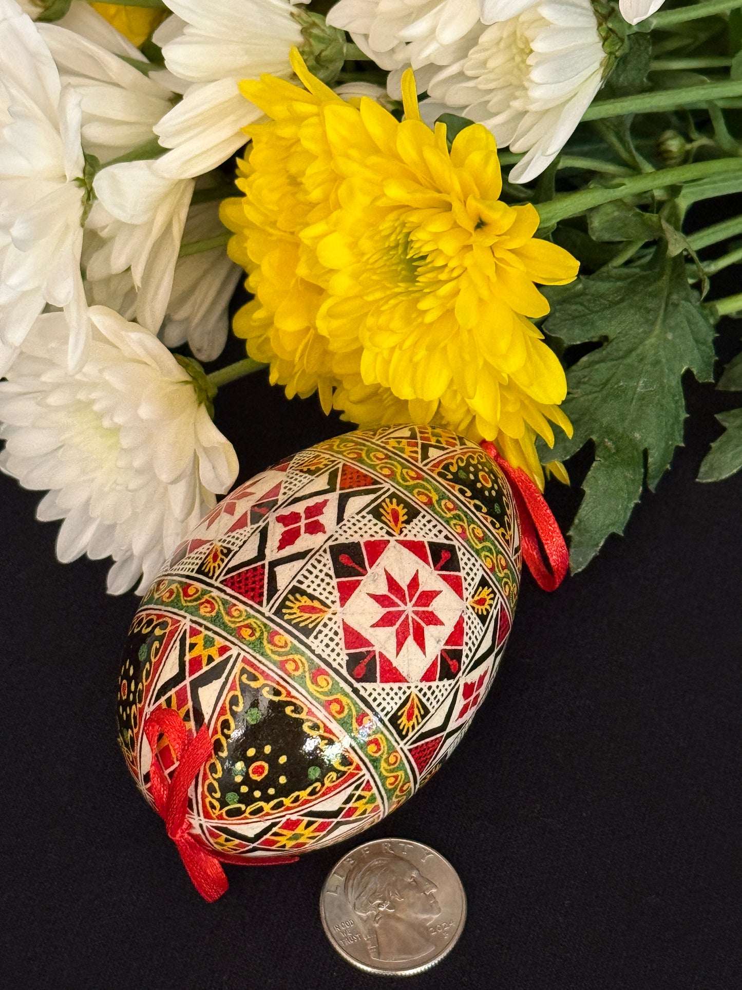 Museum-Quality Goose Egg Pysanka - Hand-Painted Ukrainian Easter Egg # 1