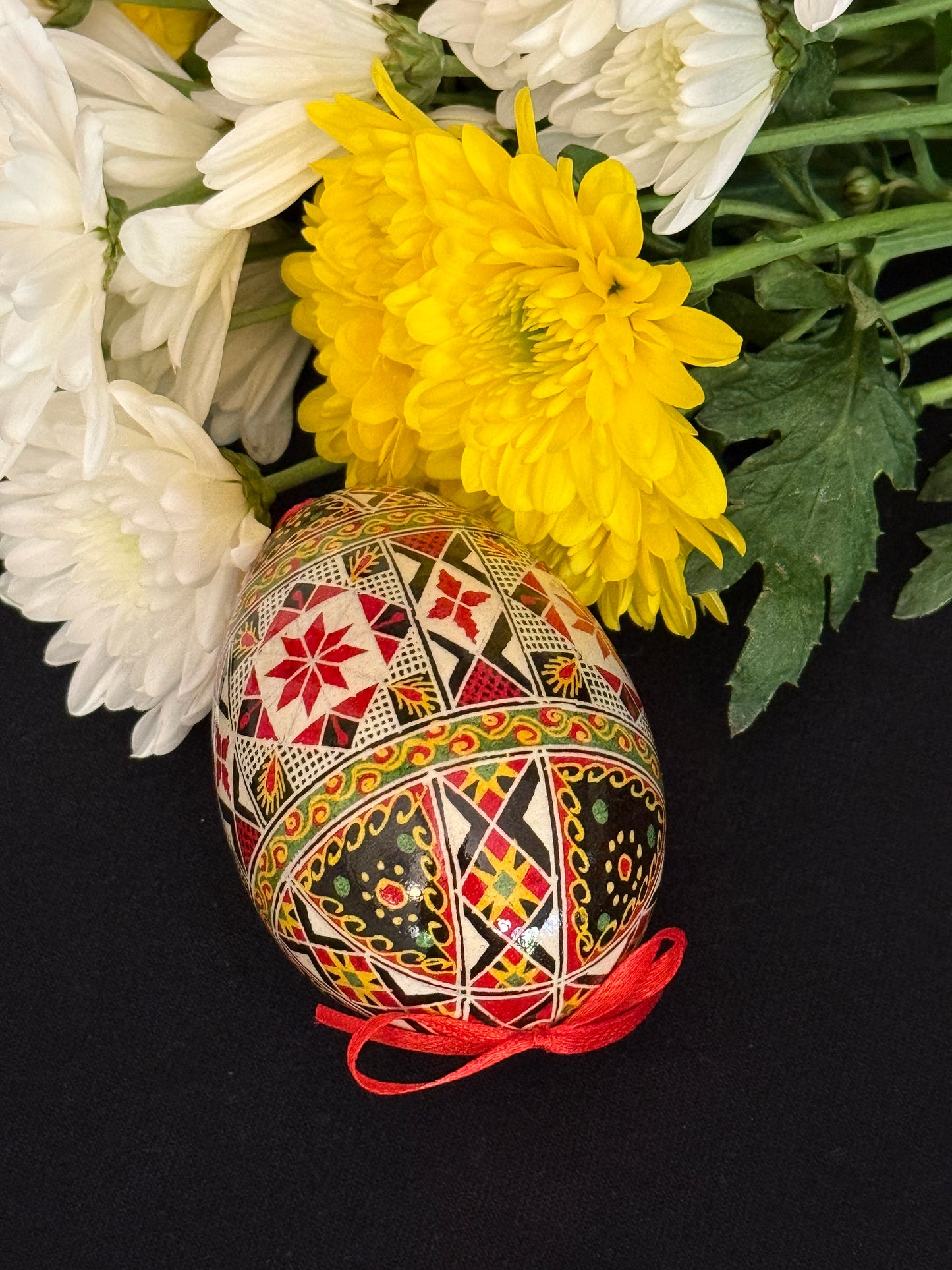 Museum-Quality Goose Egg Pysanka - Hand-Painted Ukrainian Easter Egg # 1