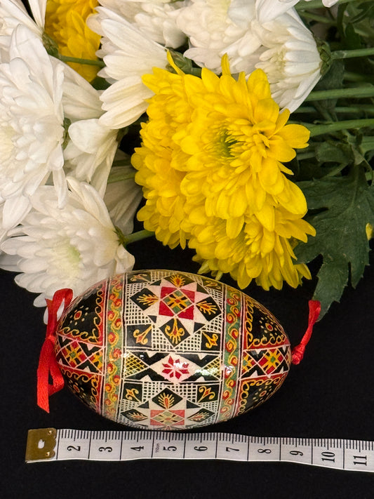 Museum-Quality Goose Egg Pysanka - Hand-Painted Ukrainian Easter Egg # 3