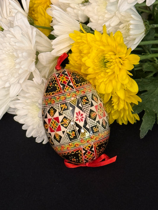 Museum-Quality Goose Egg Pysanka - Hand-Painted Ukrainian Easter Egg # 3