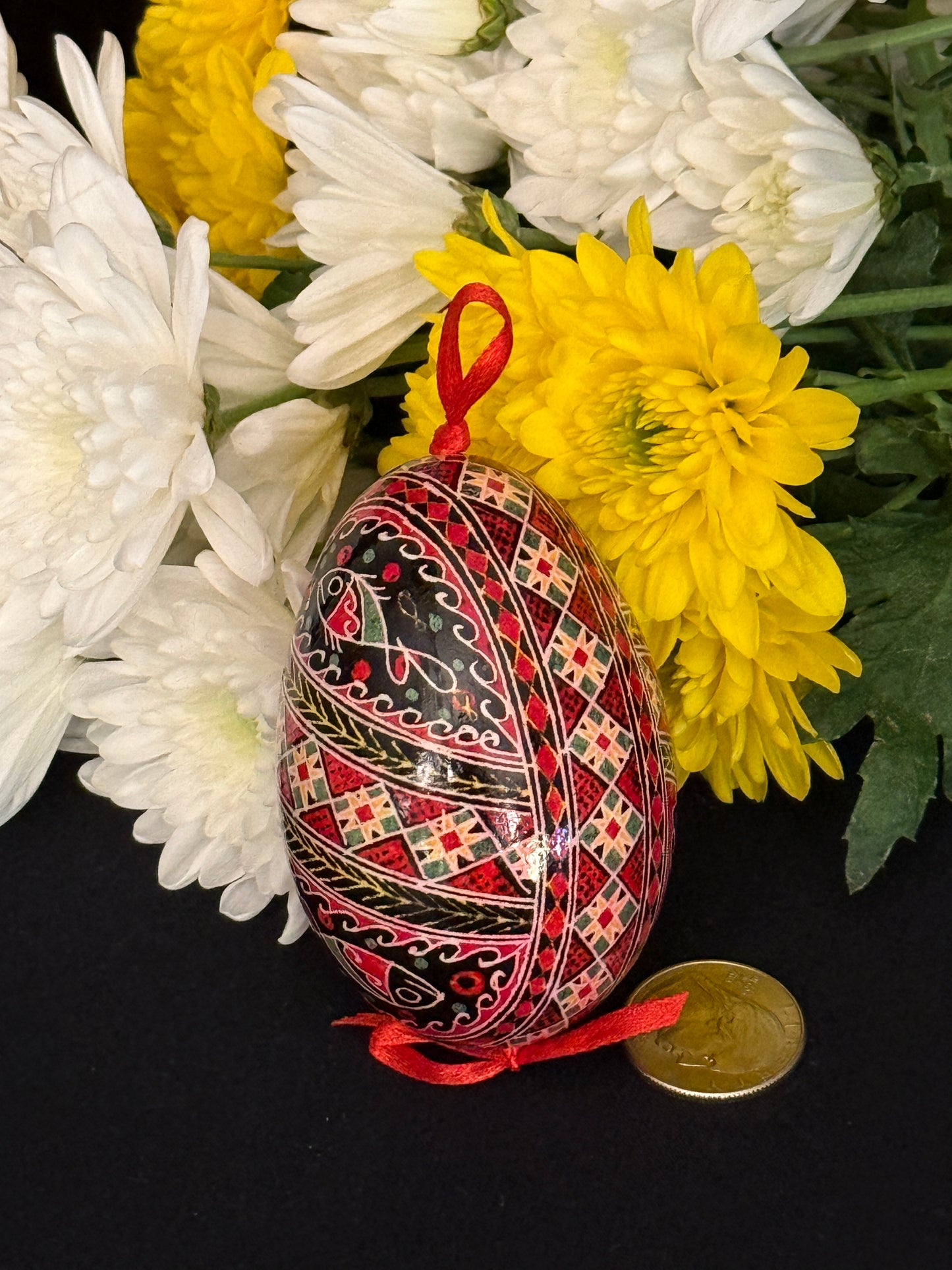 Museum-Quality Goose Egg Pysanka - Hand-Painted Ukrainian Easter Egg # 2