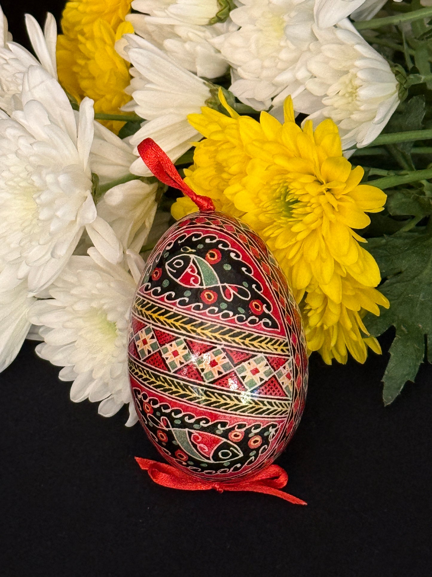 Museum-Quality Goose Egg Pysanka - Hand-Painted Ukrainian Easter Egg # 2