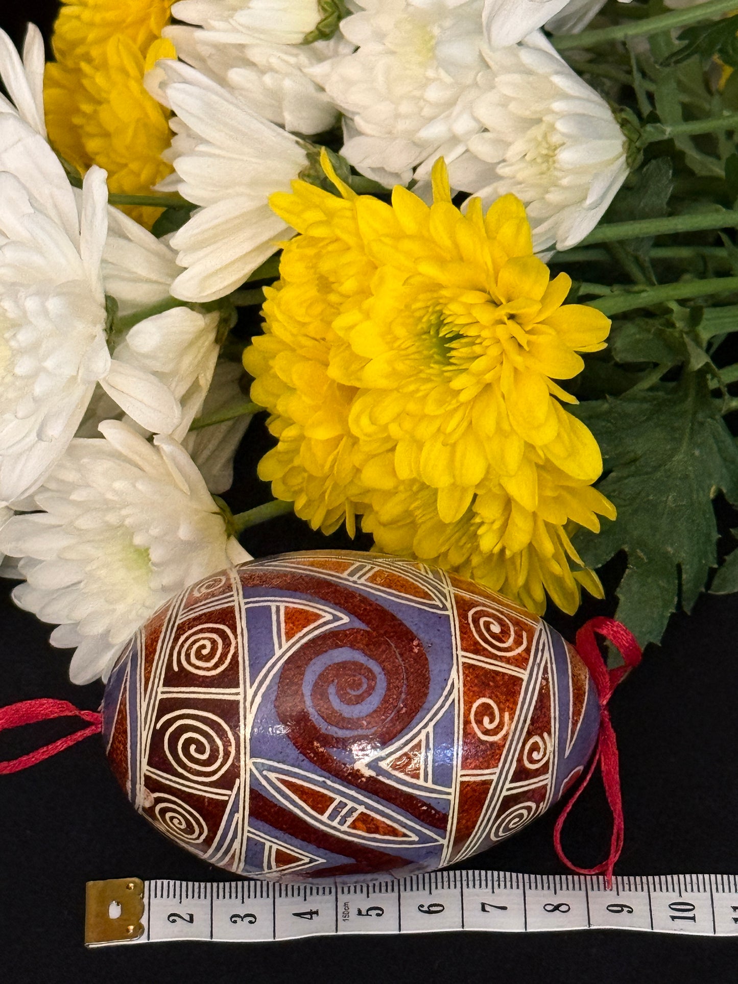 Goose  Egg Pysanka - Authentic Wax-Resist Ukrainian Easter Egg - Handmade Decor # 12